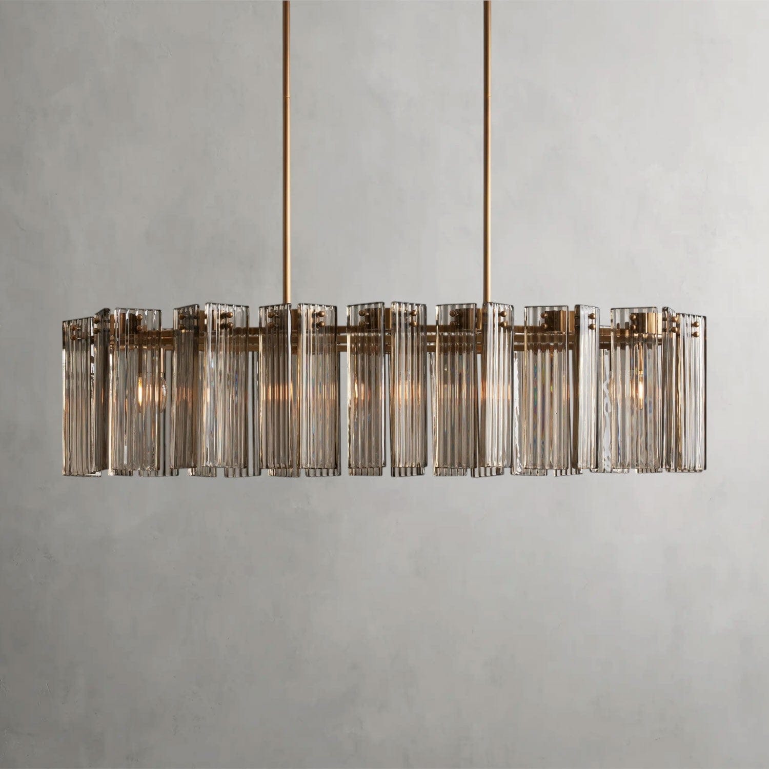 51" / Brass / Smoke Delsie Oval Chandelier 51", 63", 72"