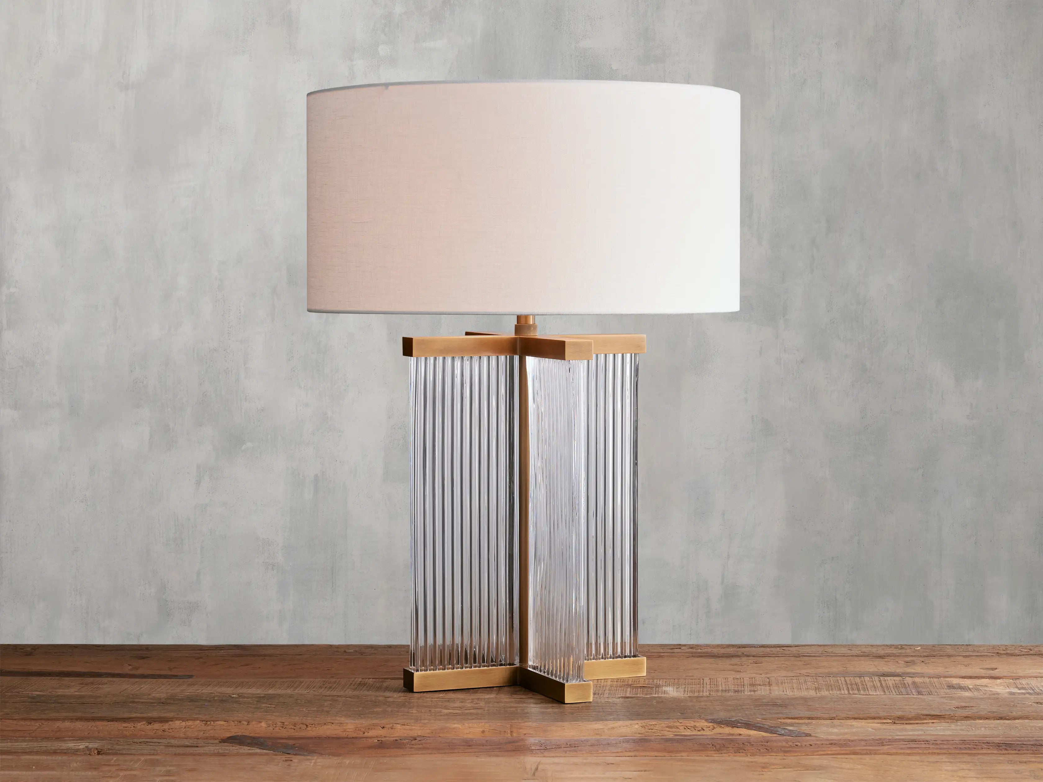 Brass / Clear / White Delsie Table Lamp