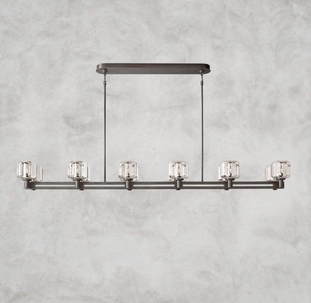 72" / Bronze Demaret double Linear chandelier 54", 72"