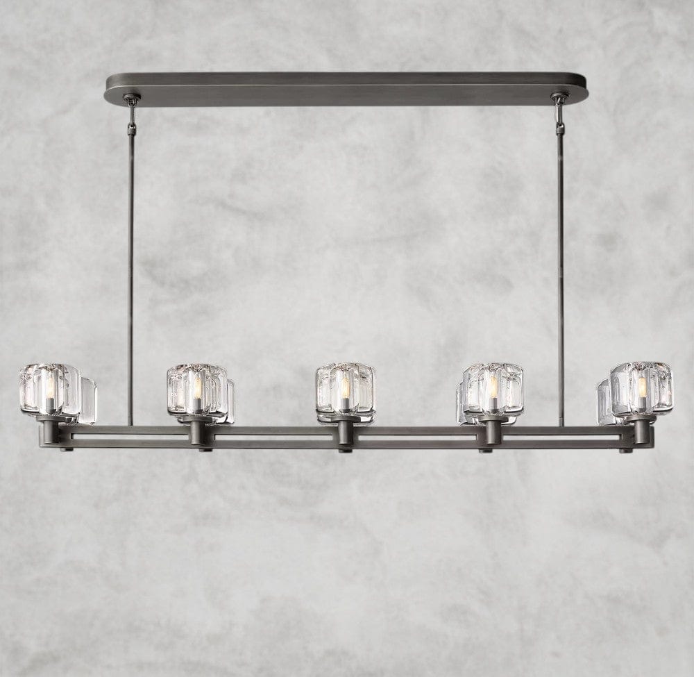 54" / Bronze Demaret double Linear chandelier 54", 72"