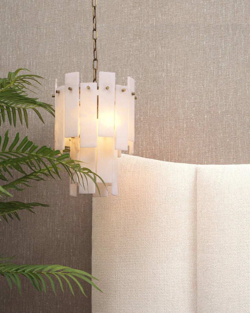 Tired Alabaster marble Cluster Chandelier 13