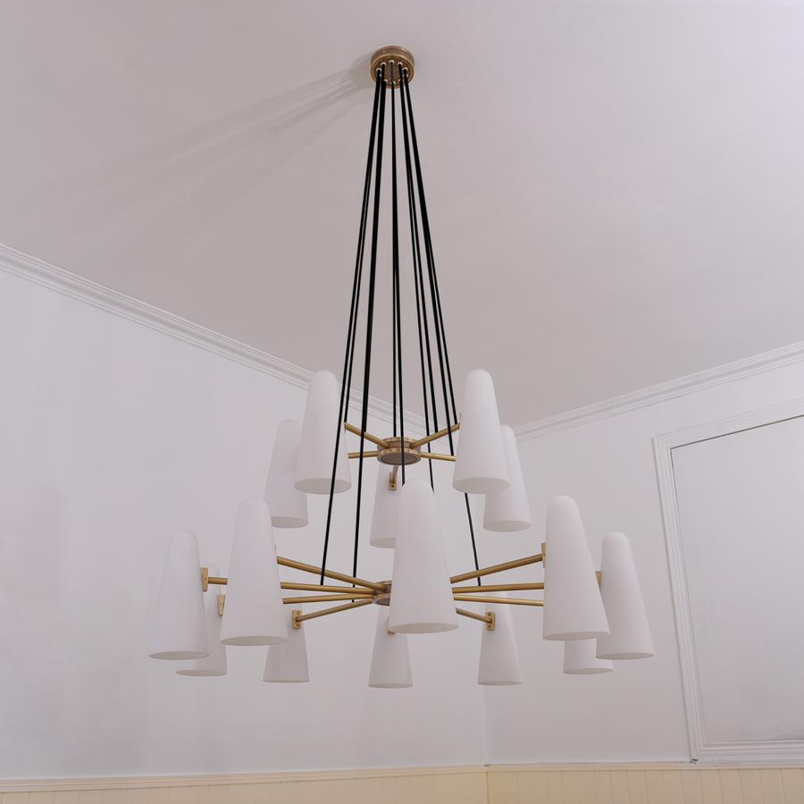 White Ceramics 2-Tier Round Chandelier 44