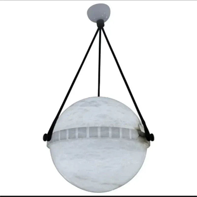 Elowen Alabaster Chandelier, Round Globe Pendant Light 10", 20"