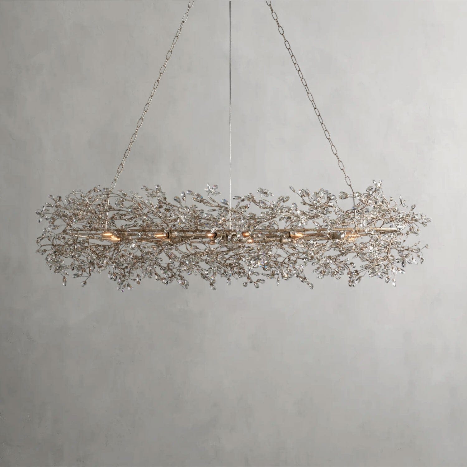 74" / SILVER Fiore Oval Chandelier 62", 74"