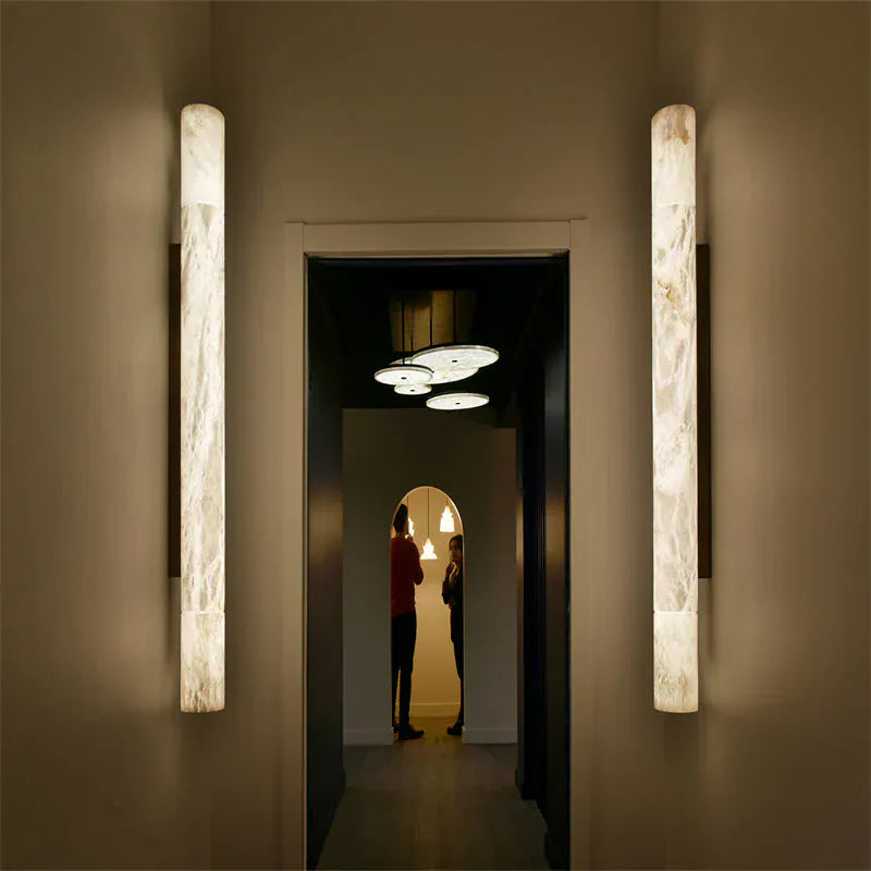 Garron Modern Alabaster Linear Wall Sconce 3'', 4.7''