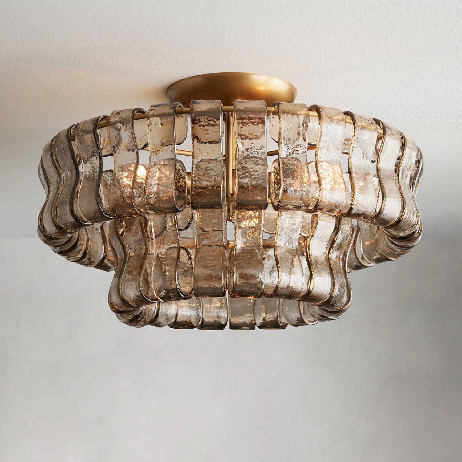 Brass / Smoke Ghiaccio Flush Mount