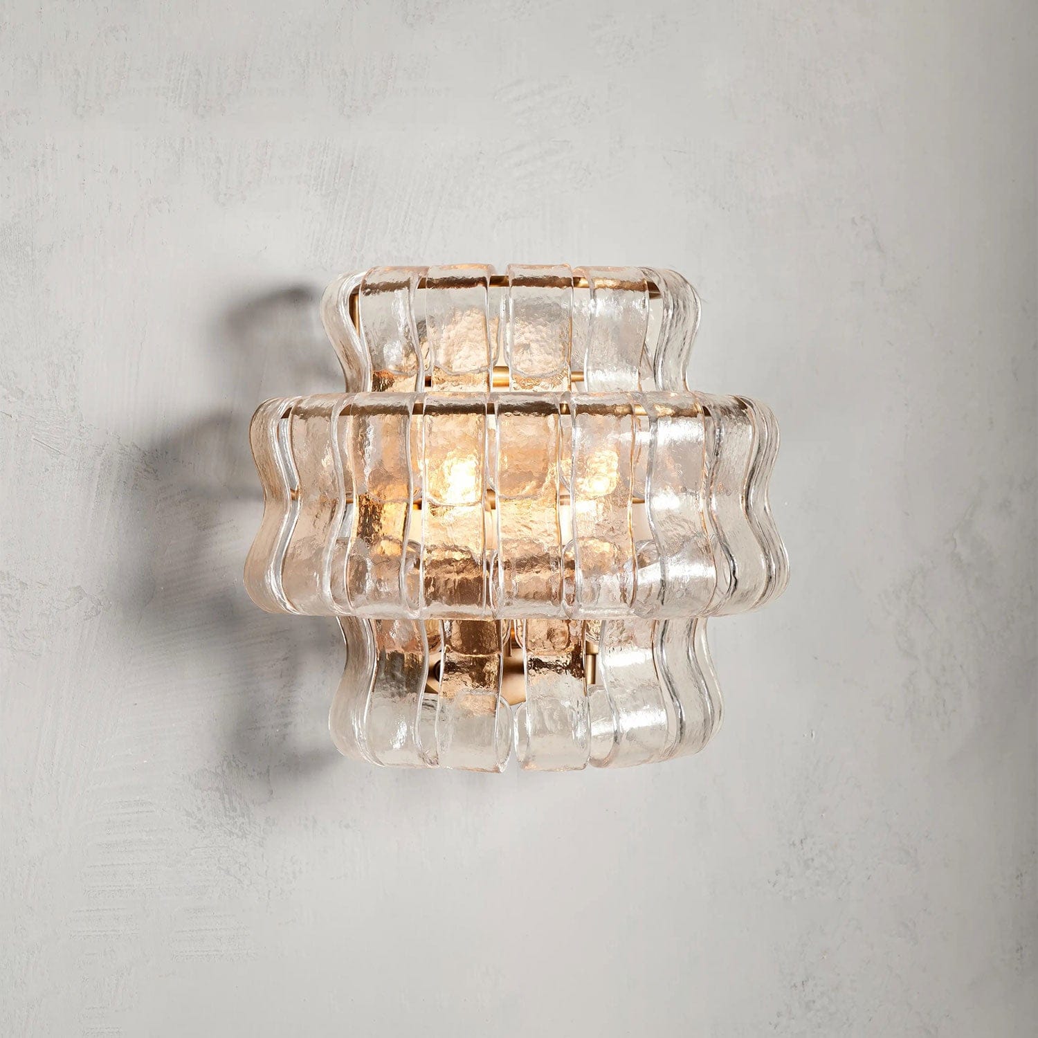 Brass / Clear Ghiaccio Sconce