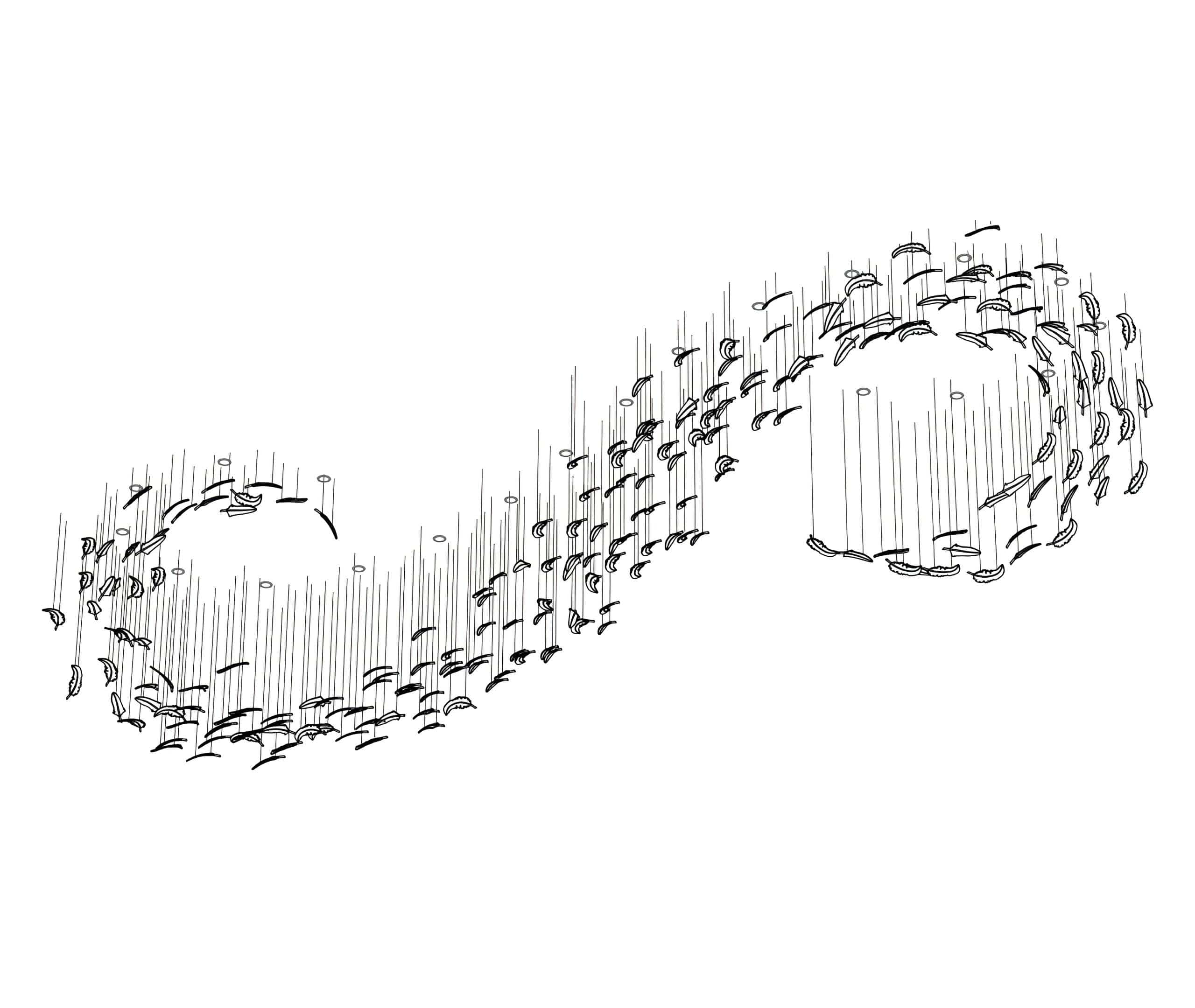 Glass Feathers Chandelier