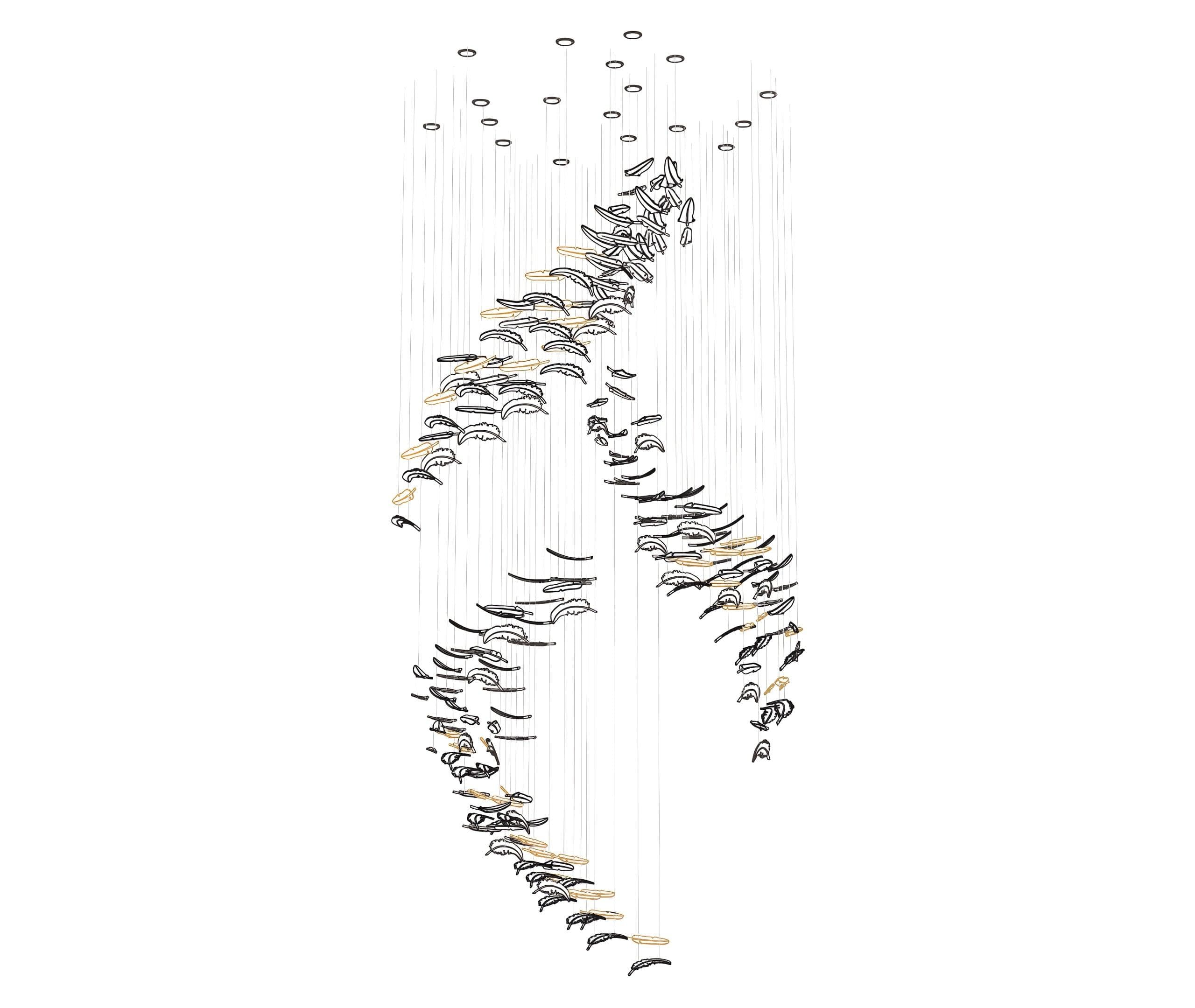 Glass Feathers Chandelier