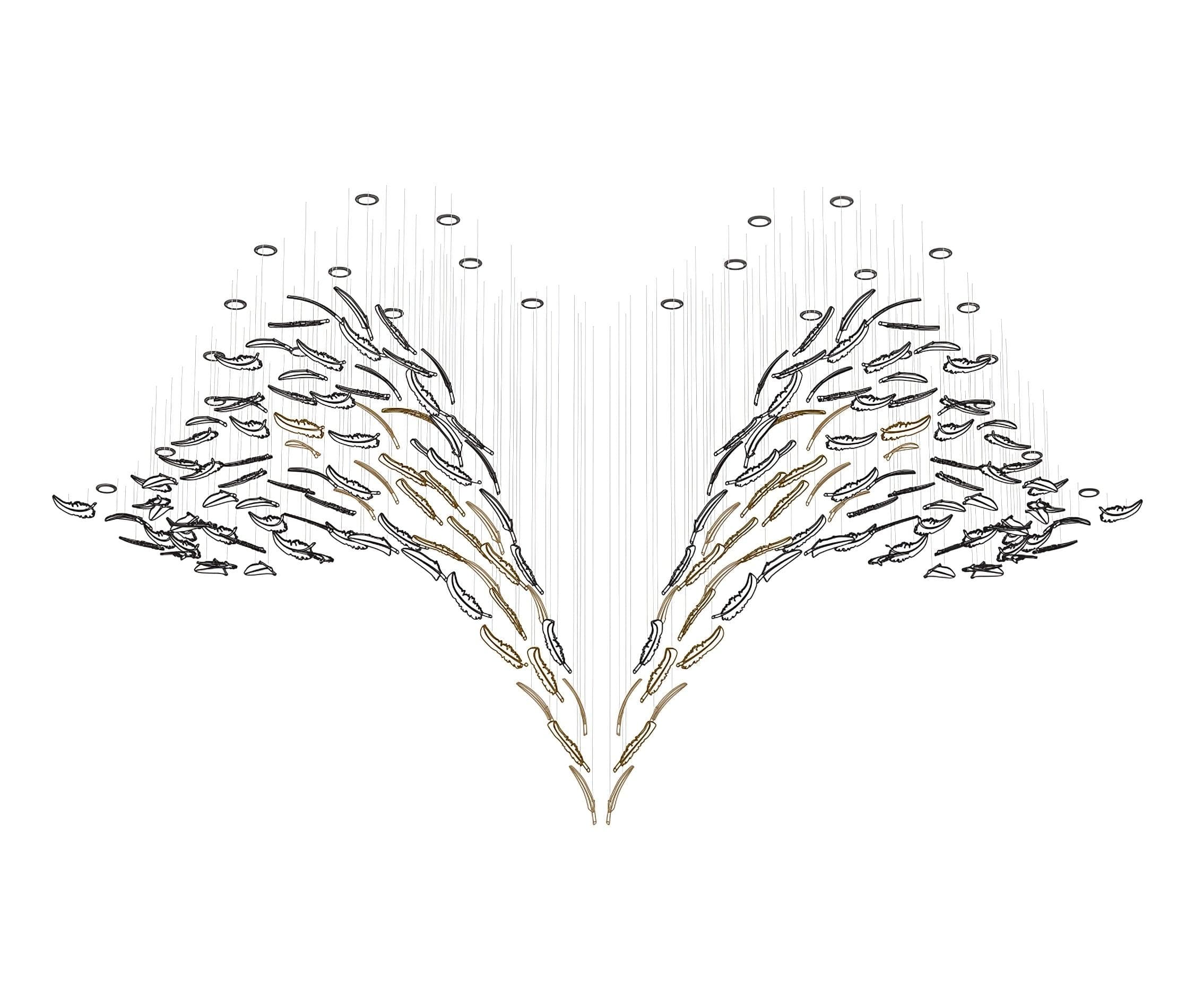 Glass Feathers Chandelier