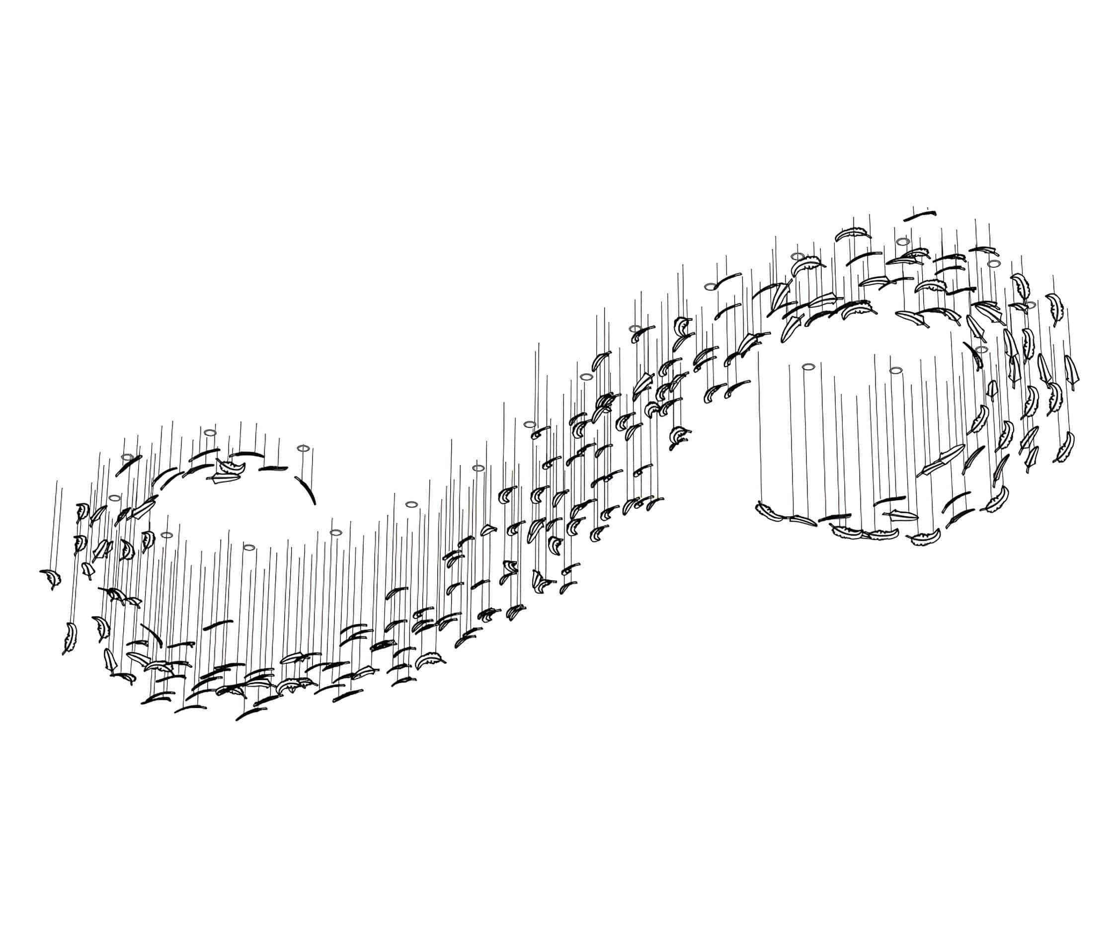 Glass Feathers Chandelier