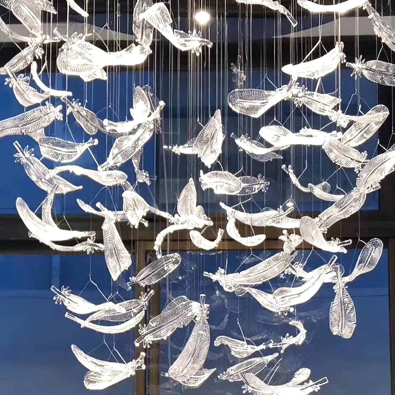 Glass Feathers Chandelier