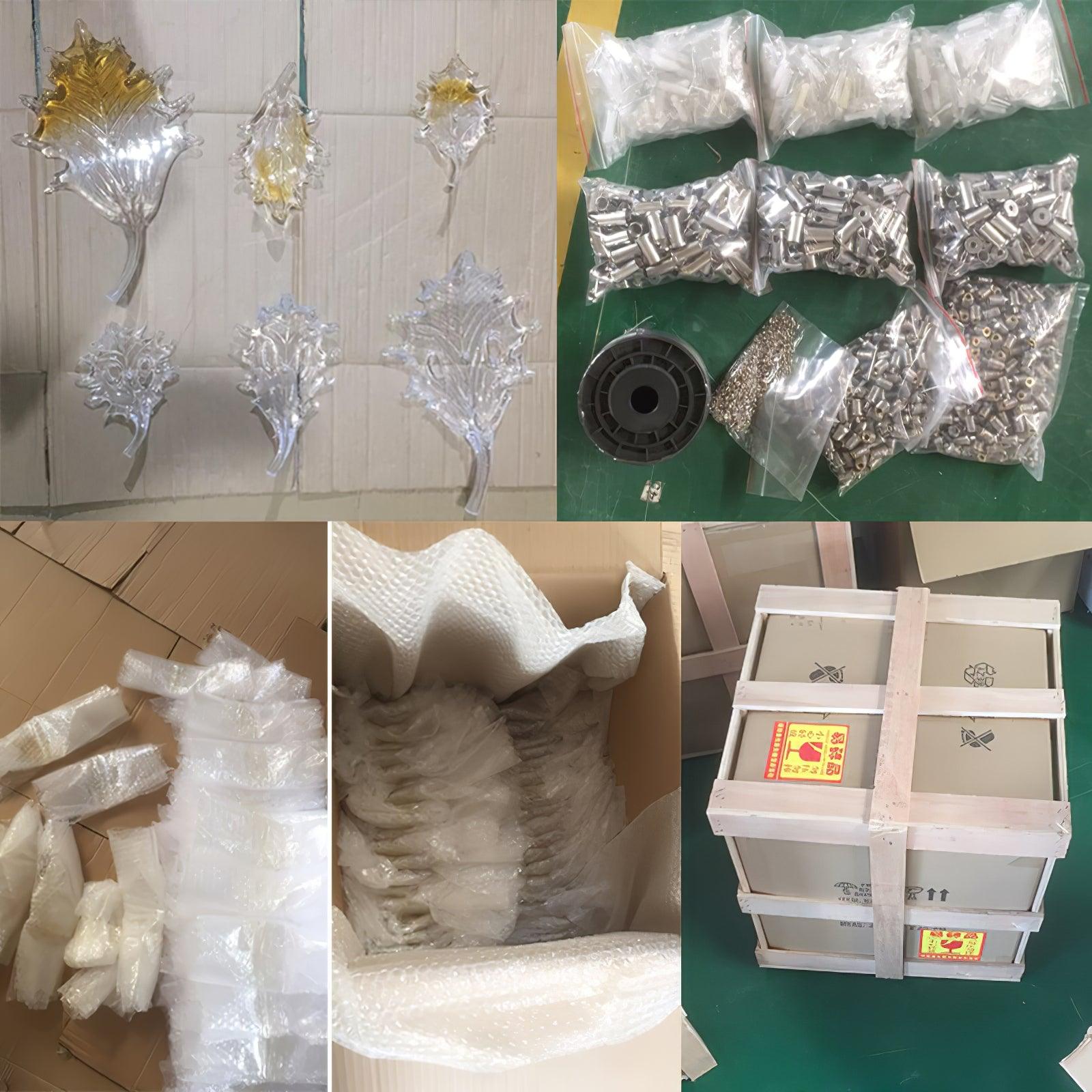 Glass Feathers Chandelier