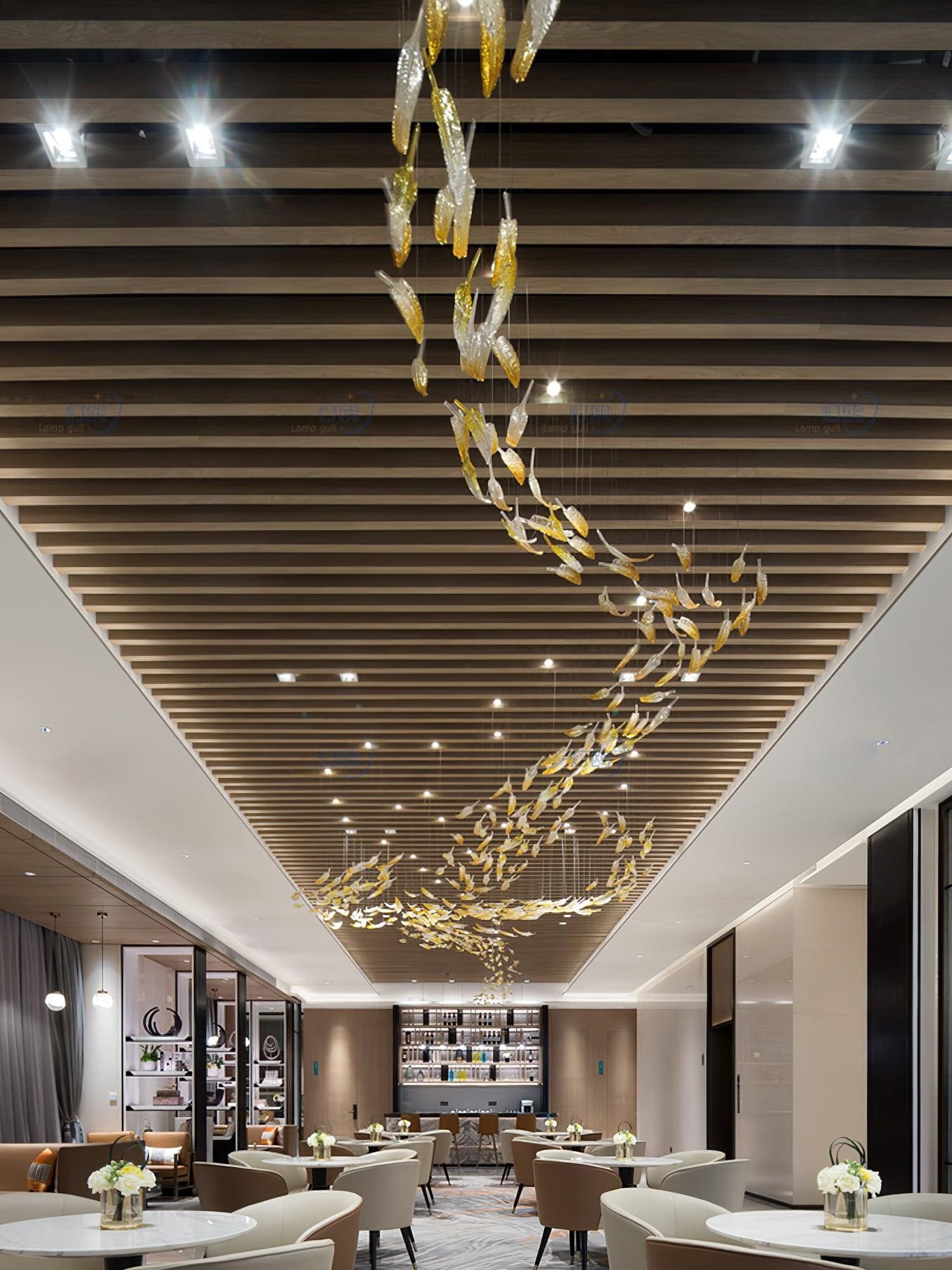 Glass Feathers Chandelier