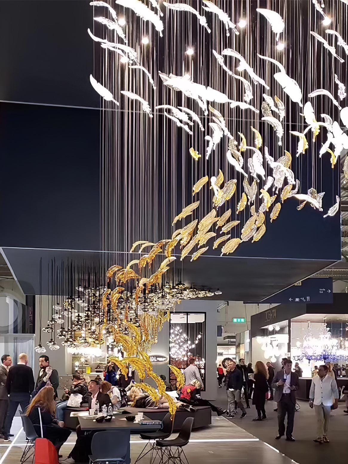 Glass Feathers Chandelier