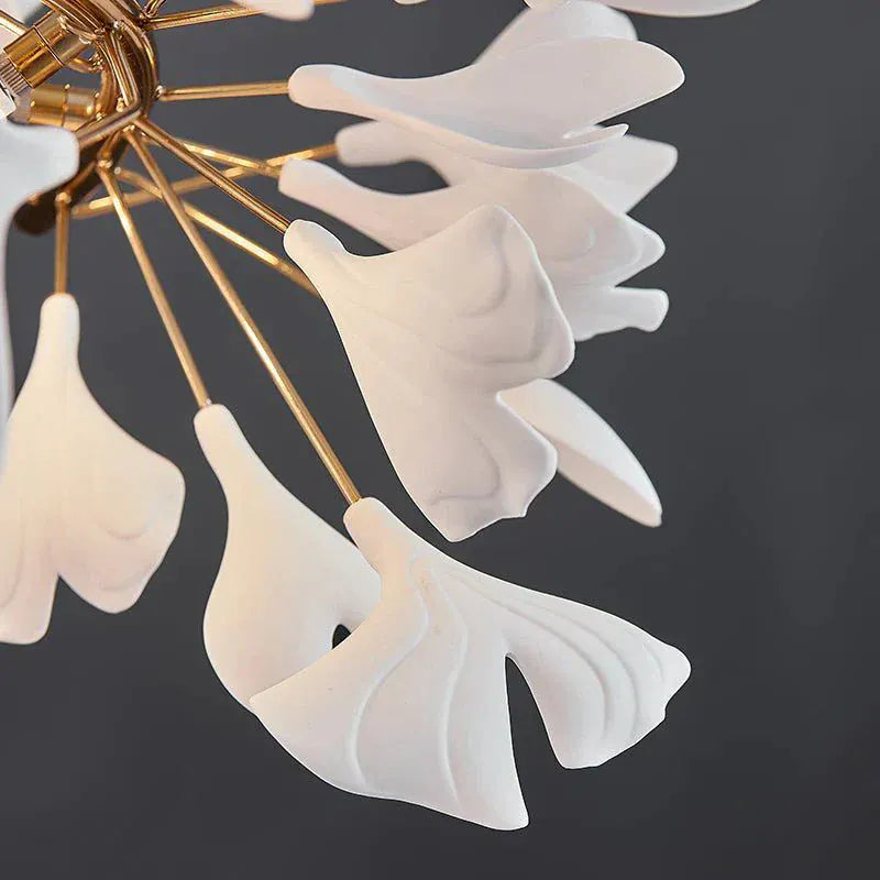 Gliss Luxury Ceramic Ginkgo Cascading Branch Chandelier Lighting