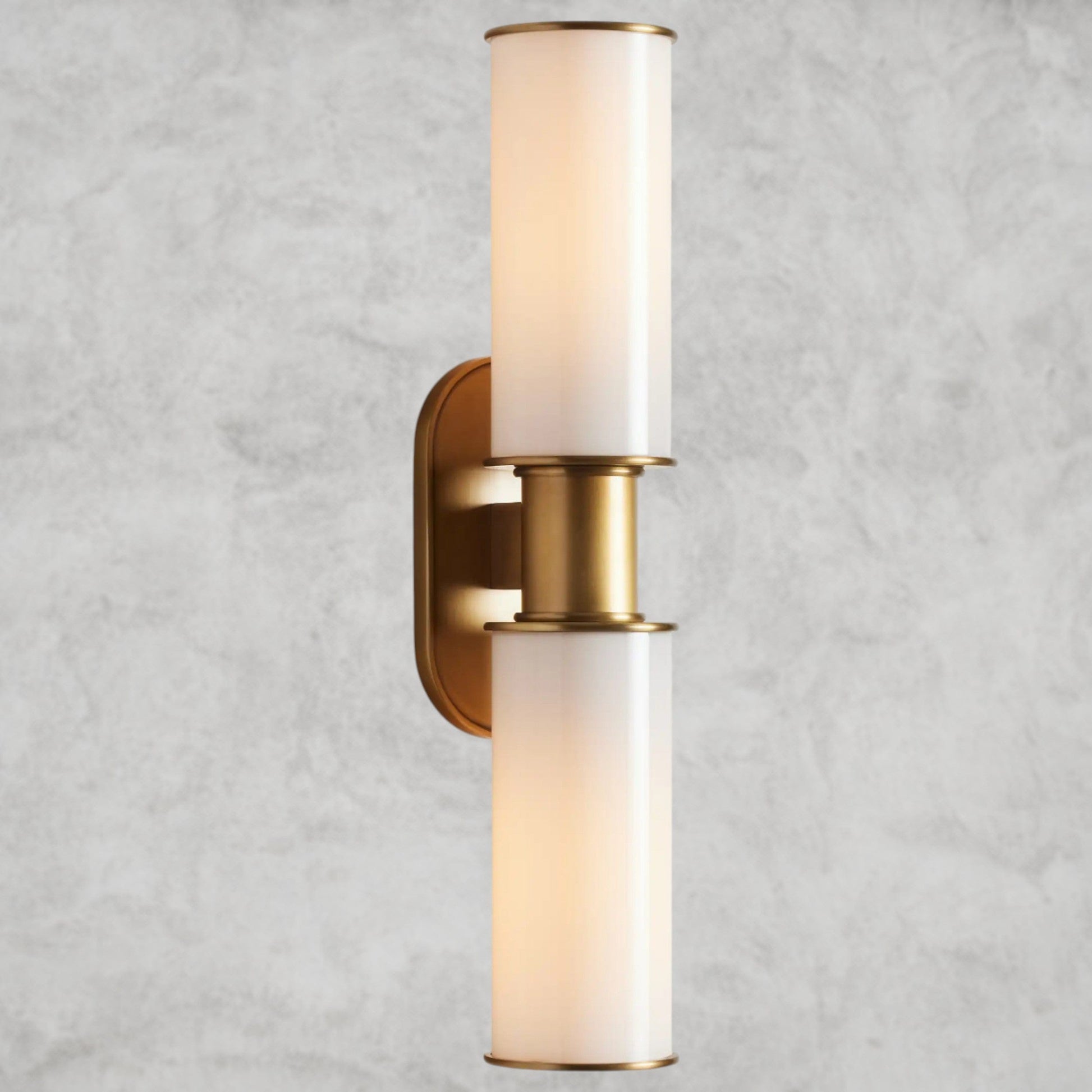 Brass Harlin Double Sconce in Milk