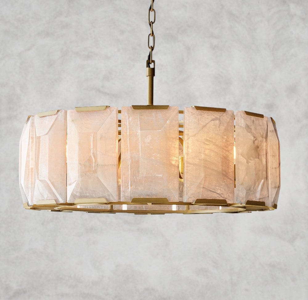 31" / Brass Harlow Calcite Round Chandelier 19", 31", 43", 60"