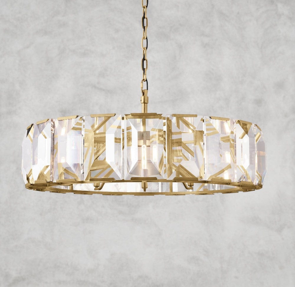 43" / Brass Harlow Crystal Round Chandelier 19", 31", 43", 60"