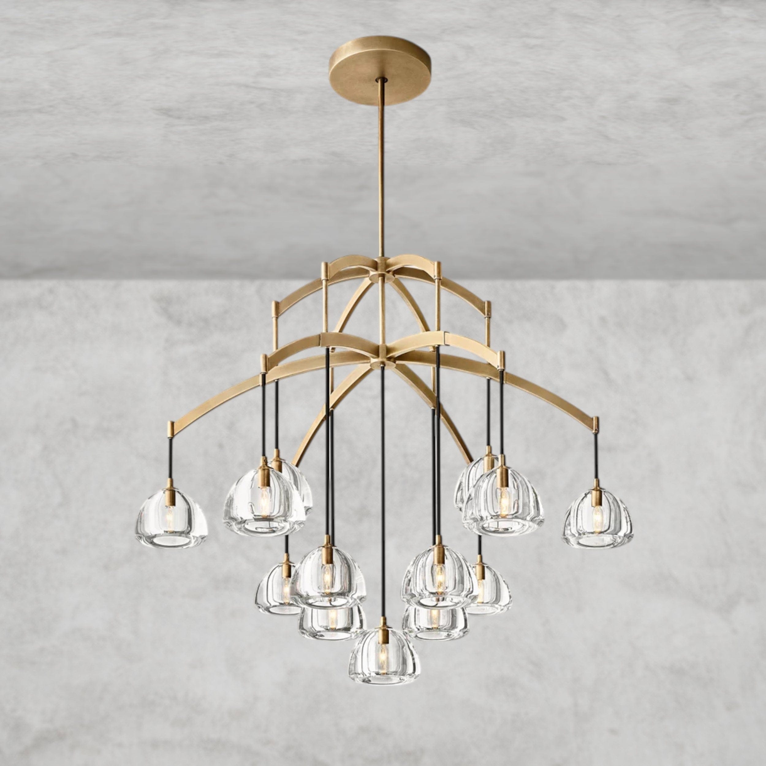 48" / Brass Hemisphere Round Chandelier 36", 48", 60"
