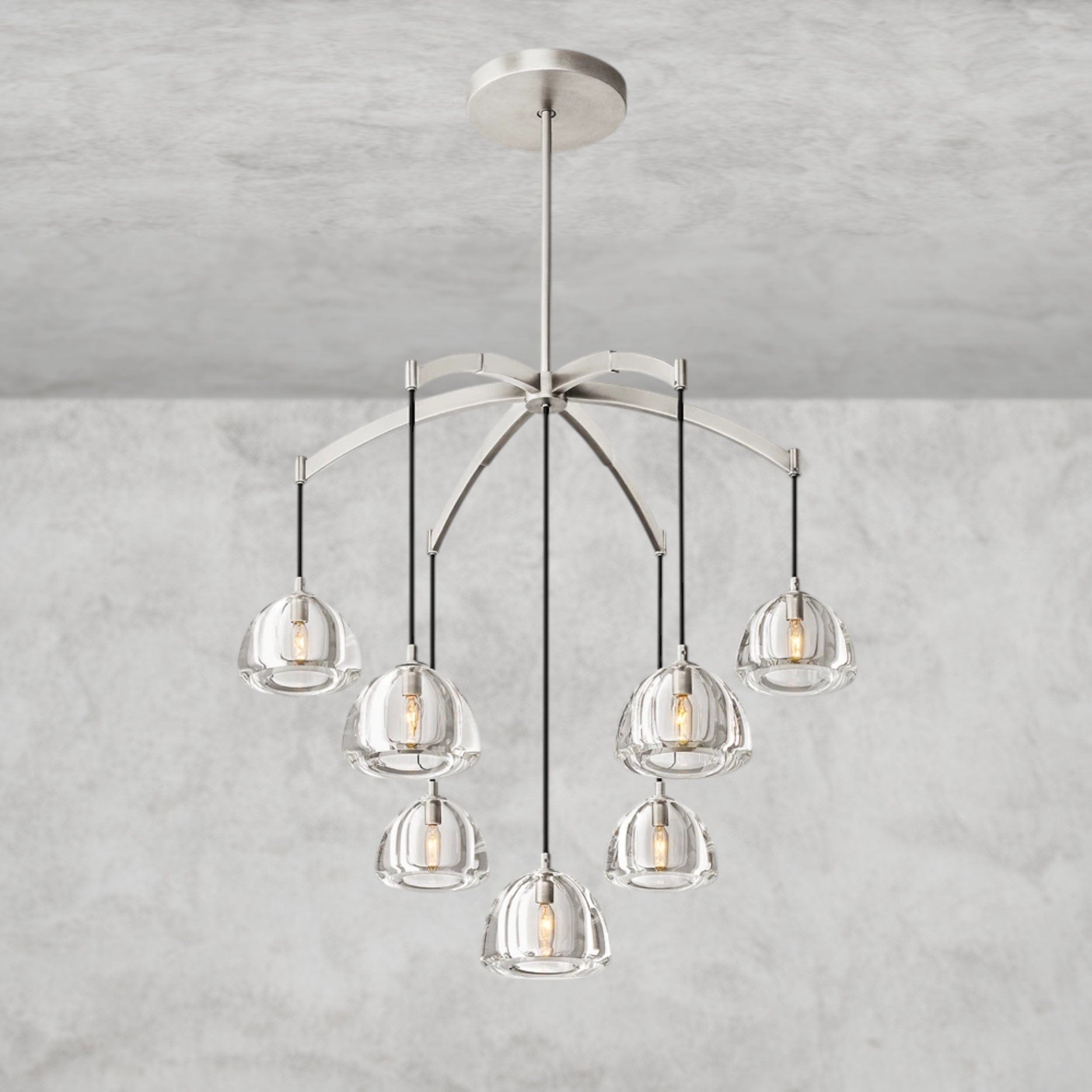 36" / Nickle Hemisphere Round Chandelier 36", 48", 60"