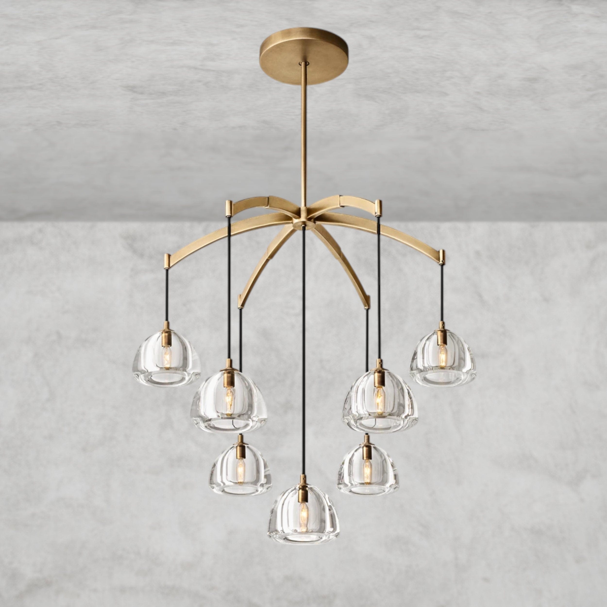 36" / Brass Hemisphere Round Chandelier 36", 48", 60"