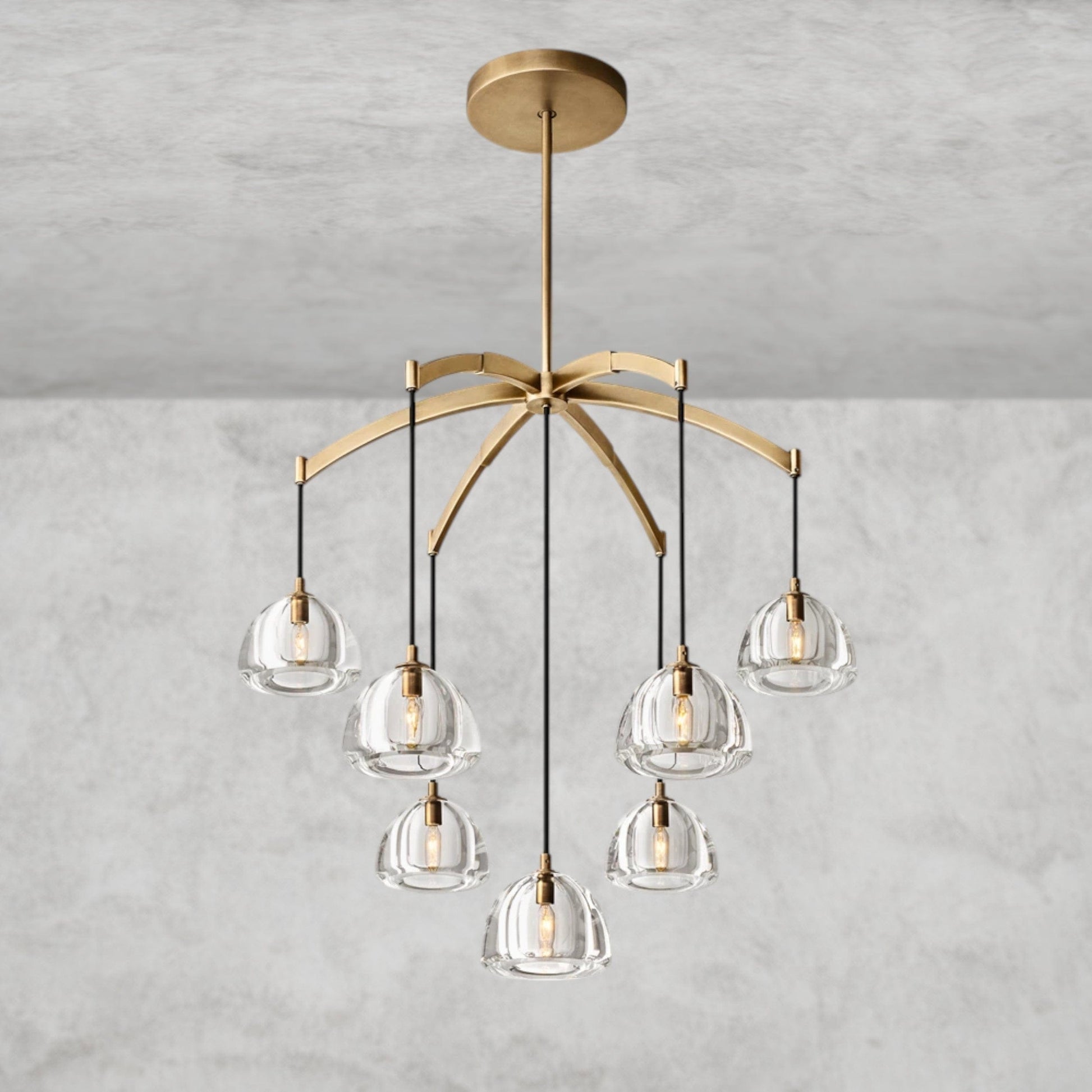 36" / Brass Hemisphere Round Chandelier 36", 48", 60"