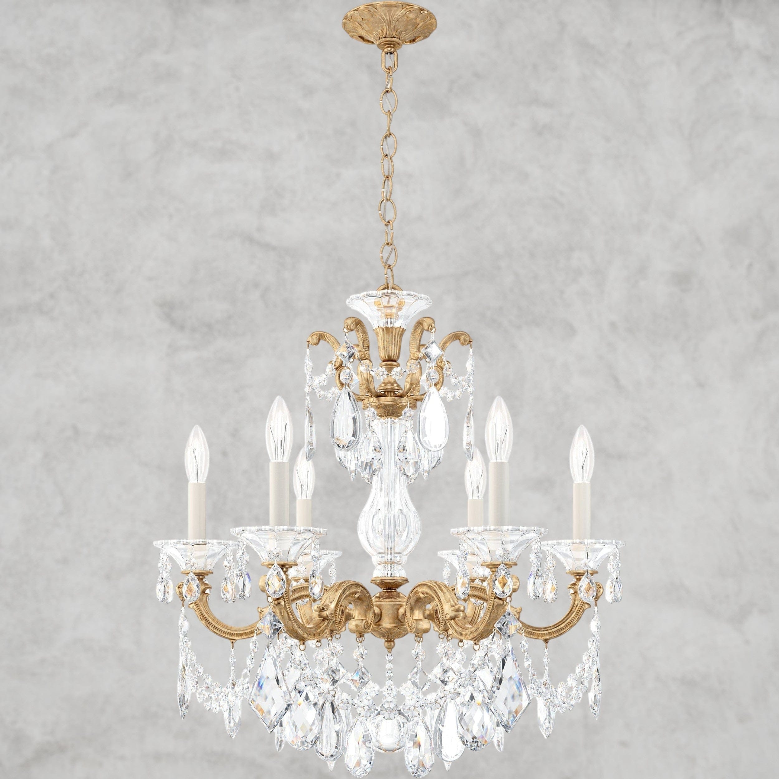 French Gold / Clear Heritage Crystal La Scala Chandelier 23