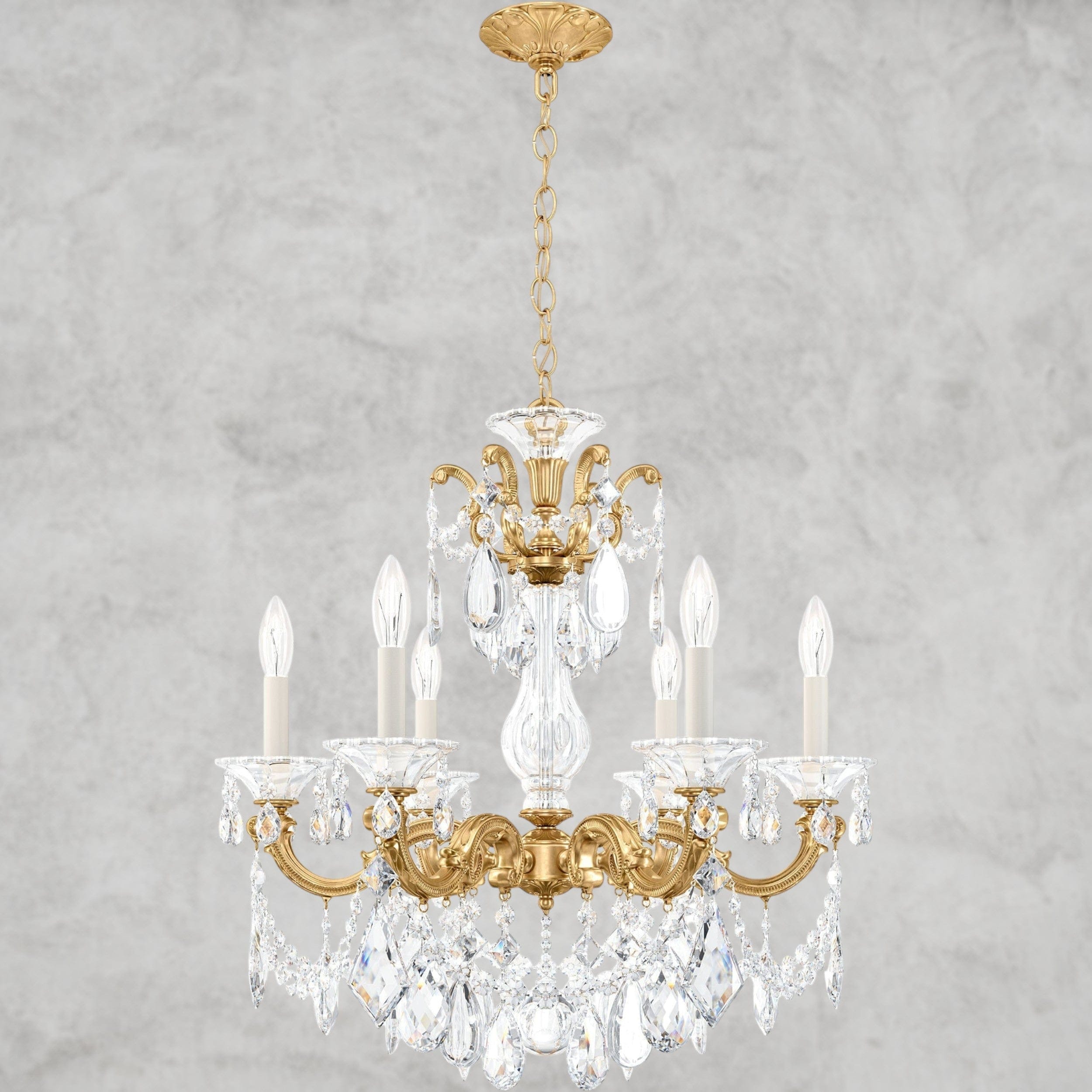 Heirloom Gold / Clear Heritage Crystal La Scala Chandelier 23