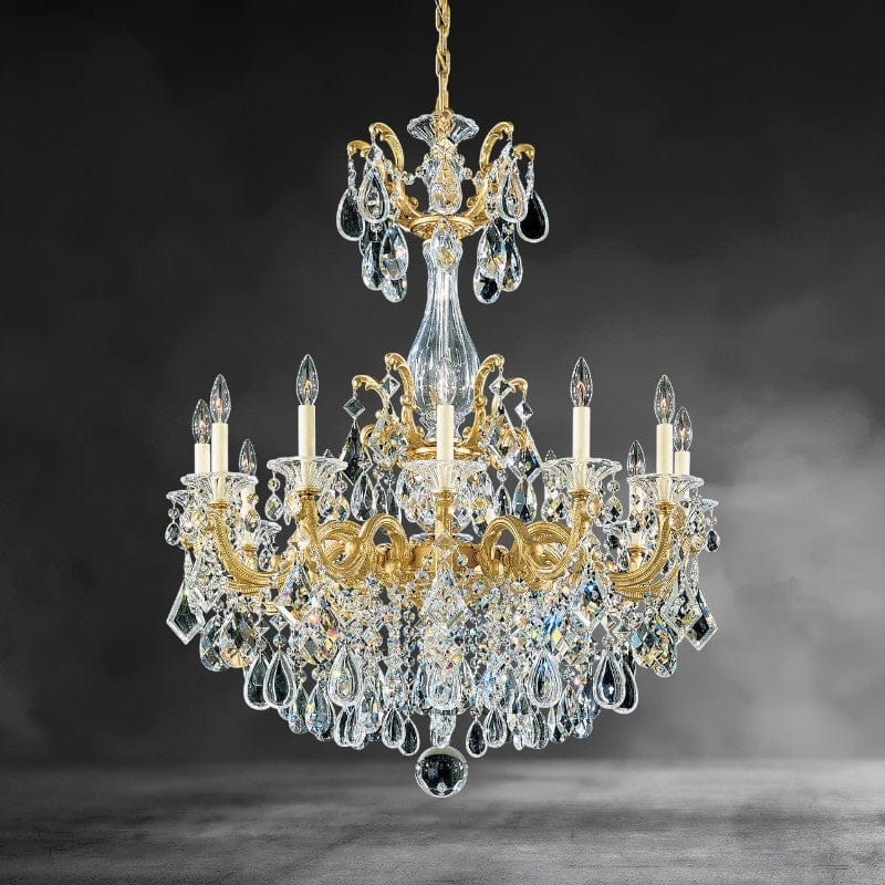 Heirloom Gold / Clear Heritage Crystal La Scala Chandelier 33