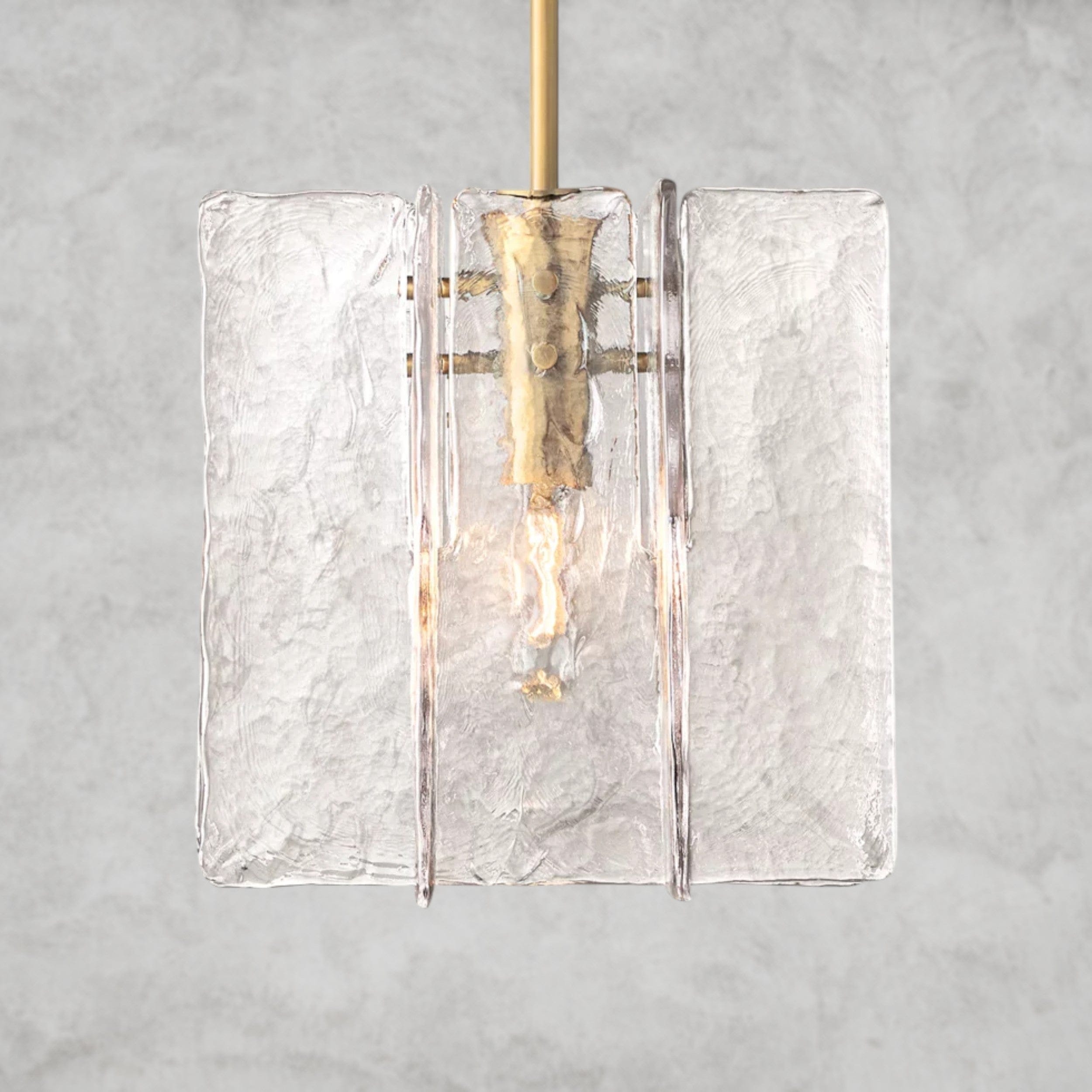 Brass Lattice Clear Glass Pendant