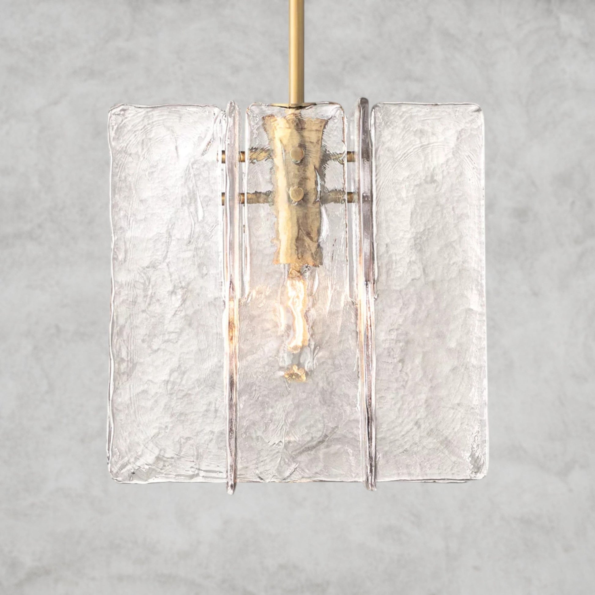 Brass Lattice Clear Glass Pendant