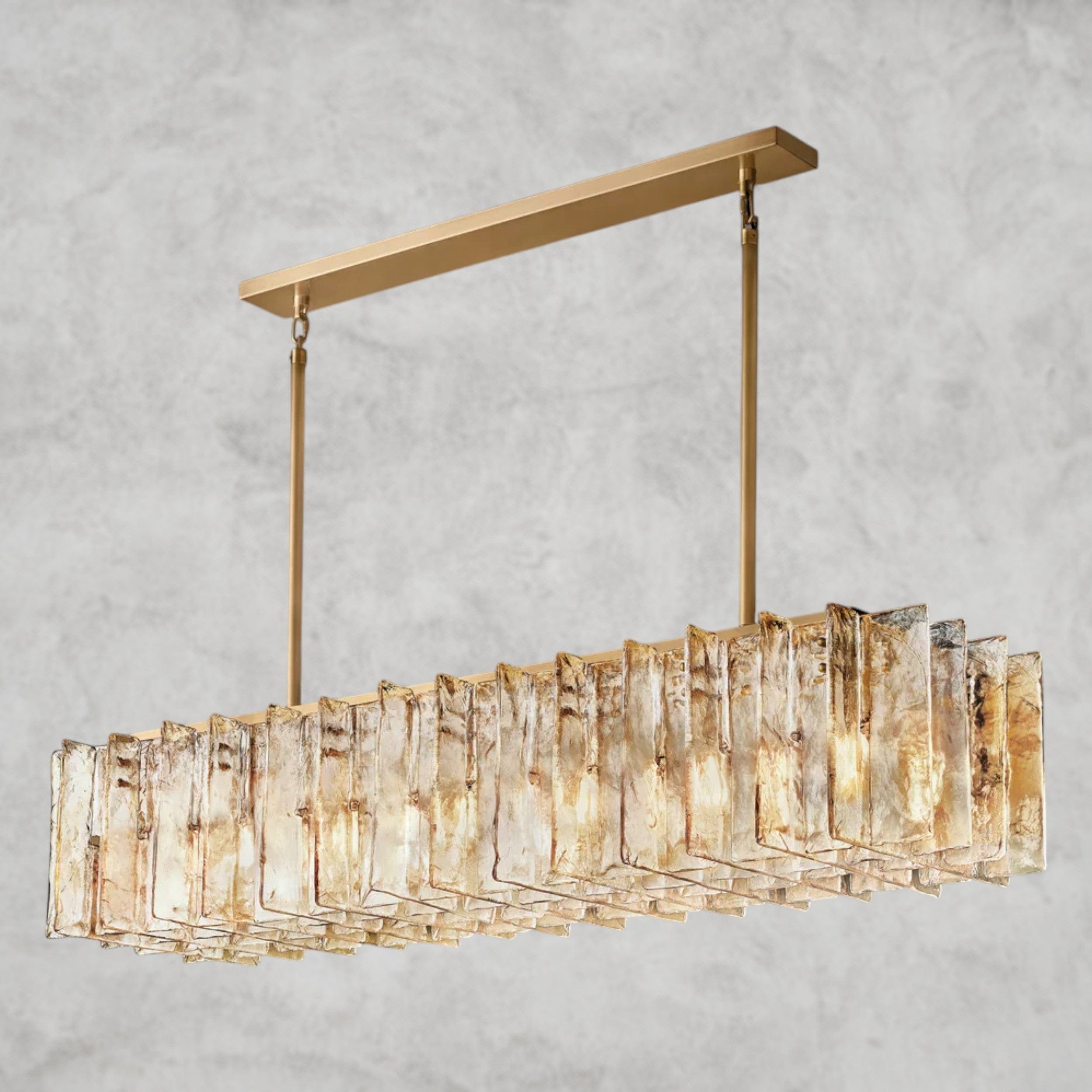 Lattice Smoke Glass Linear Chandelier 49