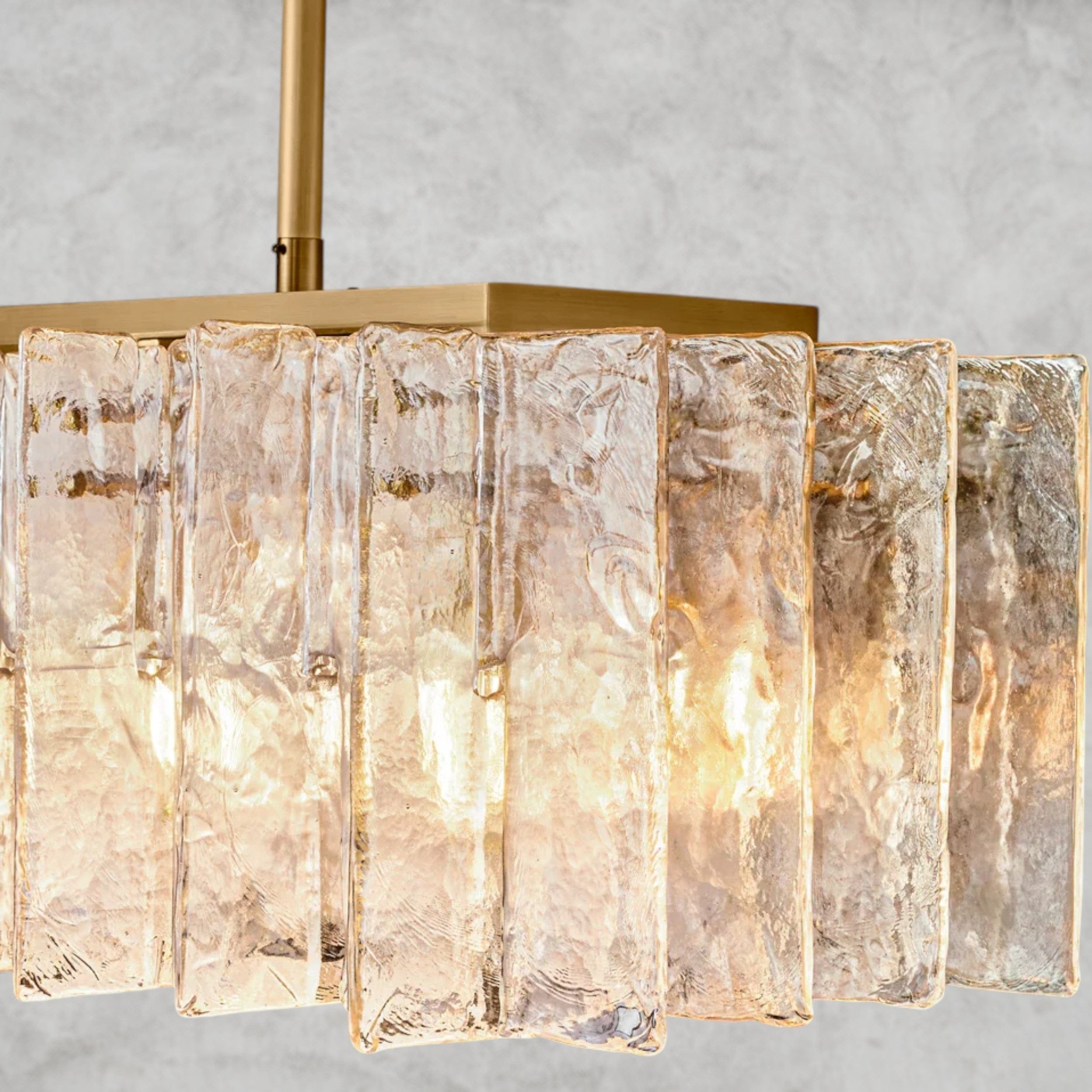 Lattice Smoke Glass Linear Chandelier 49