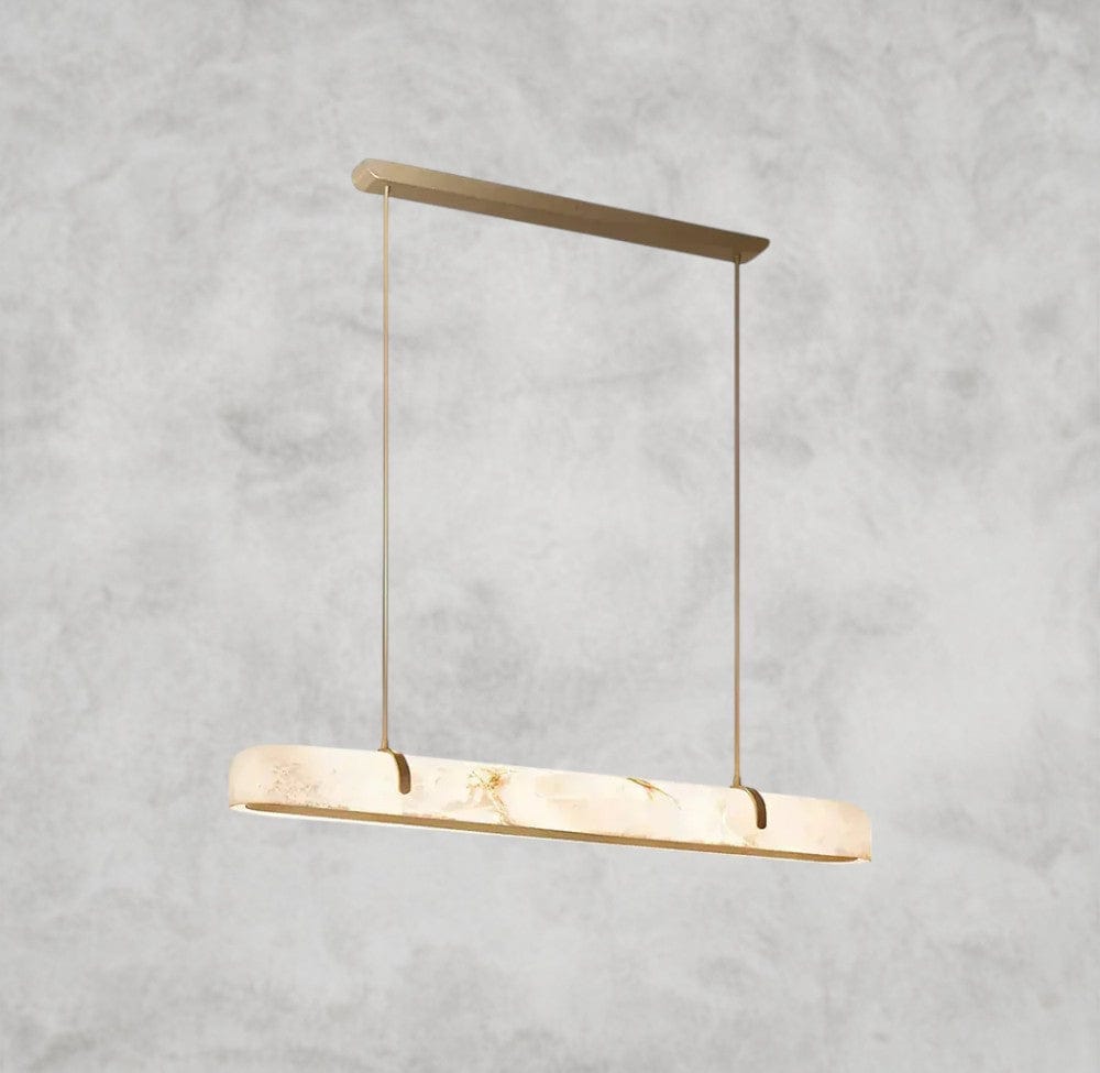 Large Linear Alabaster Chandelier 35.4