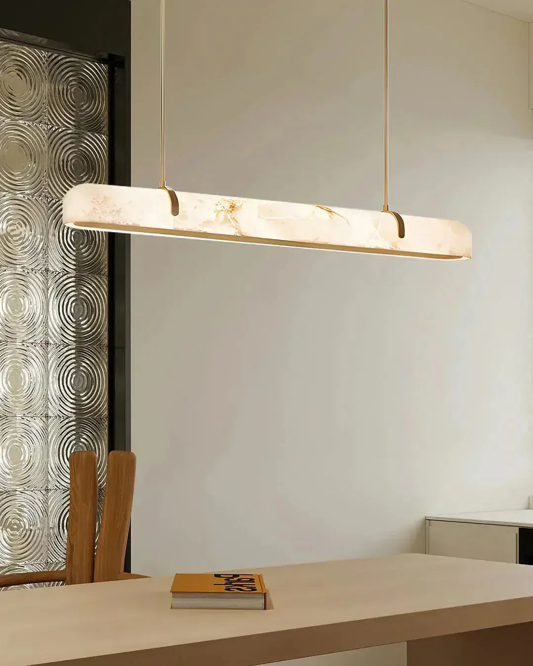 Linear Alabaster Chandelier 35.4