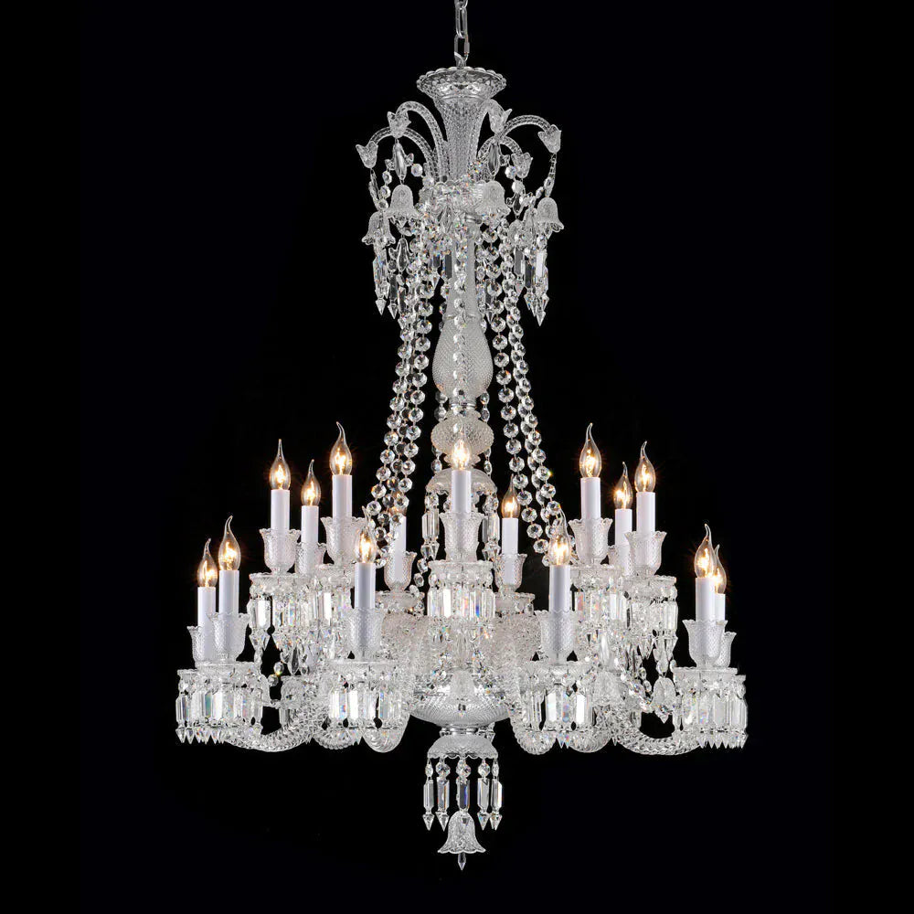 Without Shade Long Neck Zenith Cristalloire Crystal Chandelier