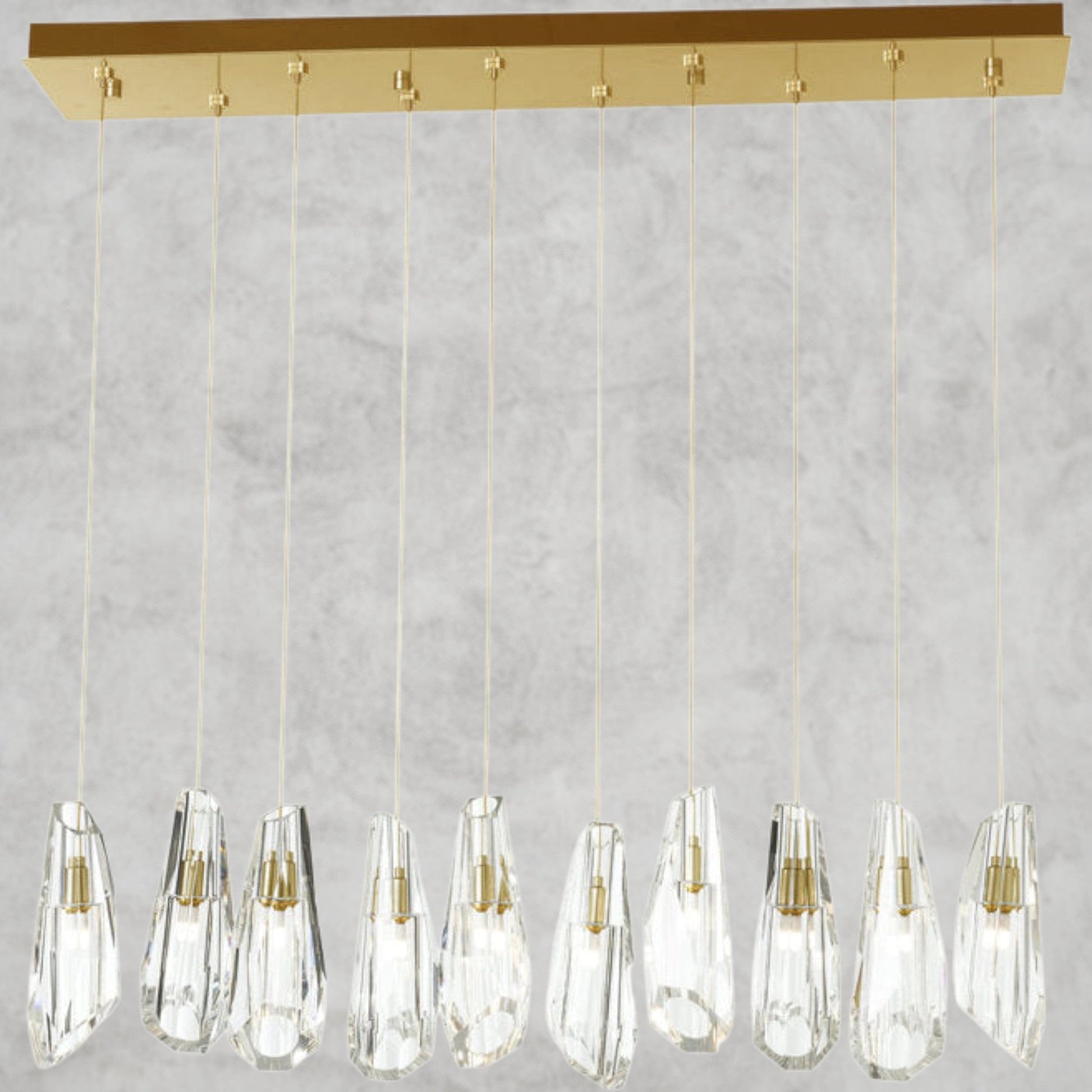 Brass Luma 10 - Light Crystal Pendant