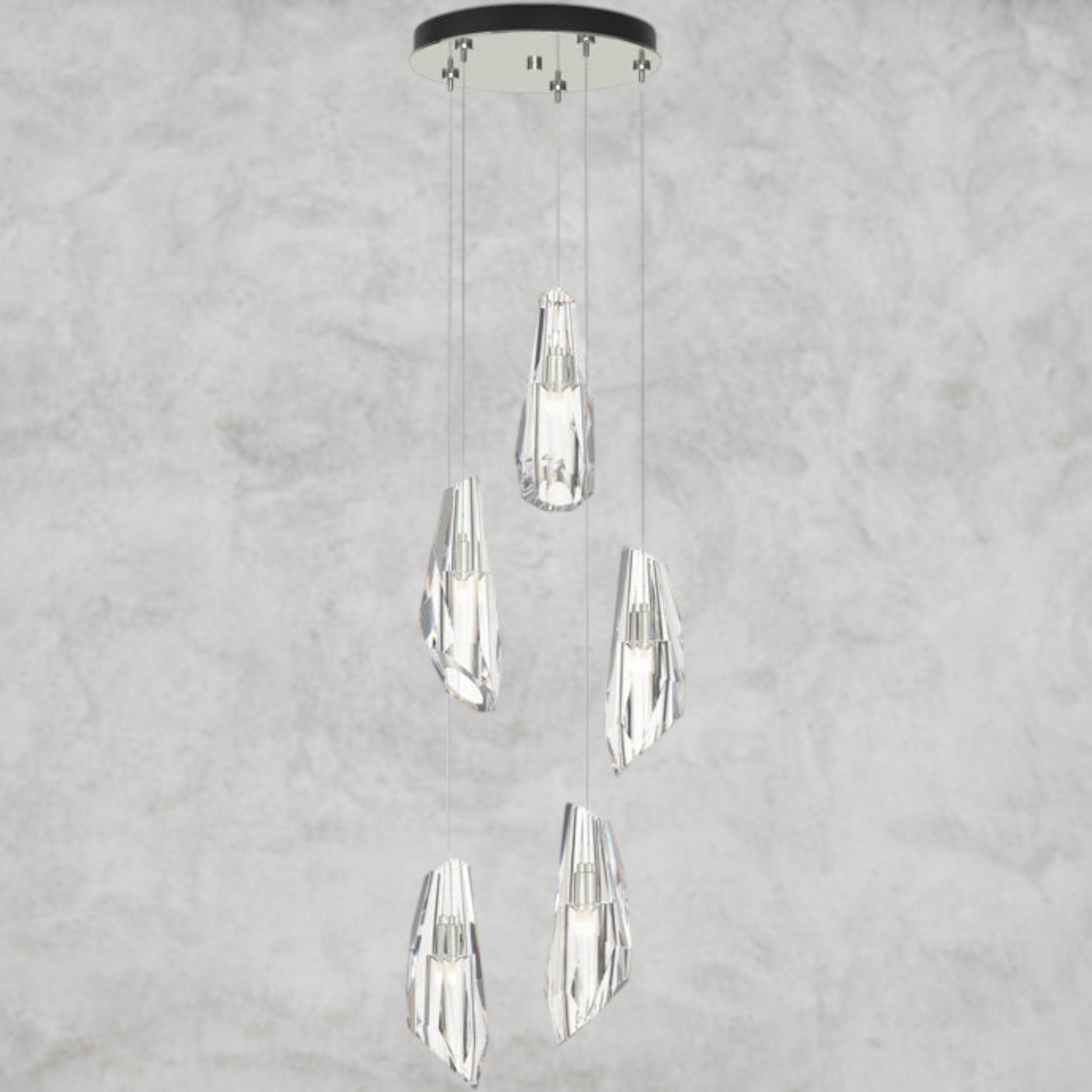 5 Light / Niclel Luma Round Chandelier
