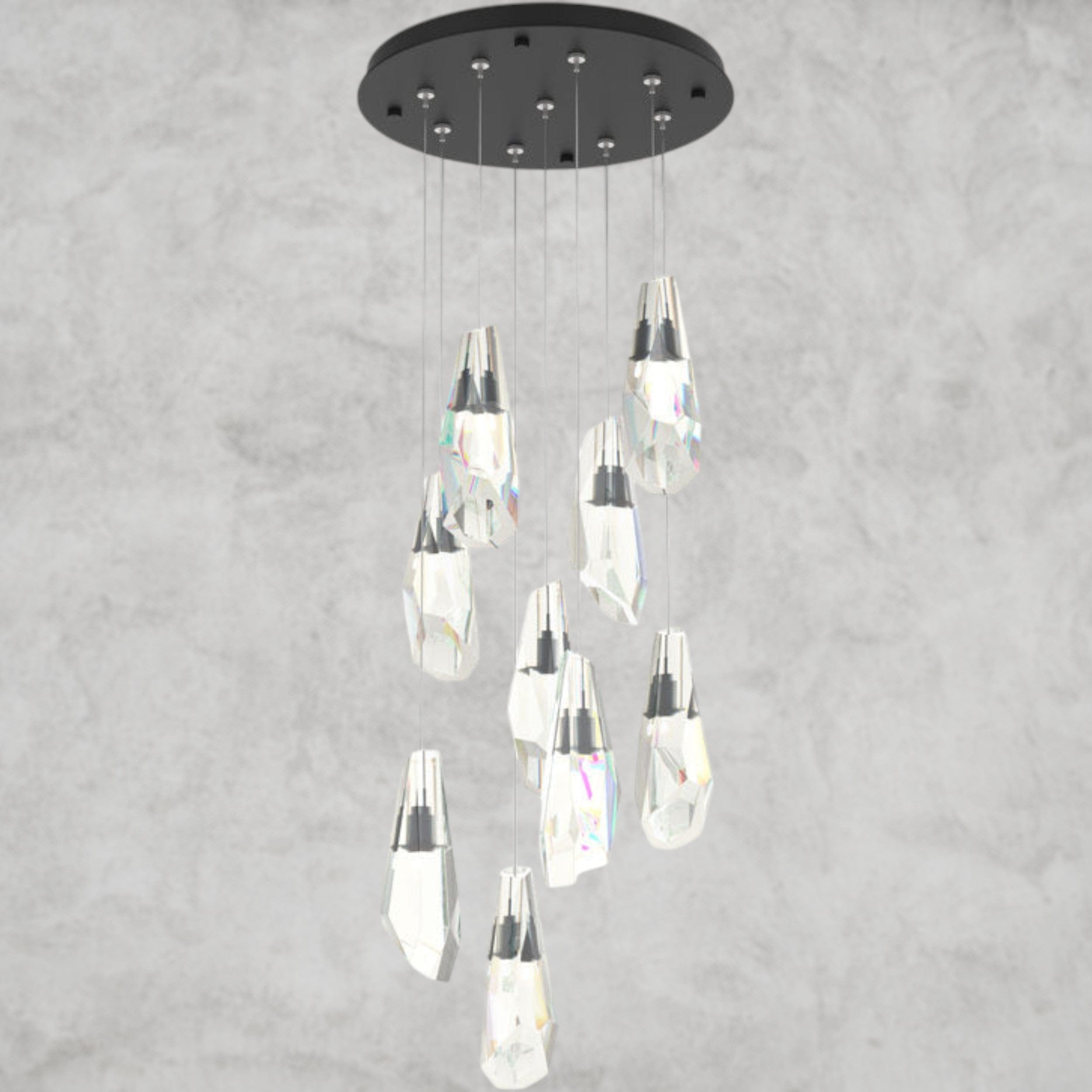 9 Light / Black Luma Round Chandelier