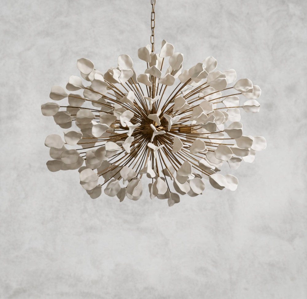 BRASS / IVORY Lunaria Ceramic Chandelier