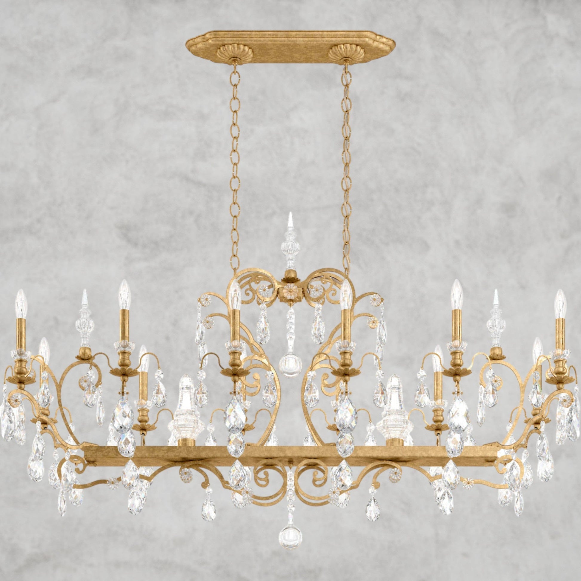 Heirloom Gold / Clear Heritage Crystal Lustre en cristal Renaissance 56"