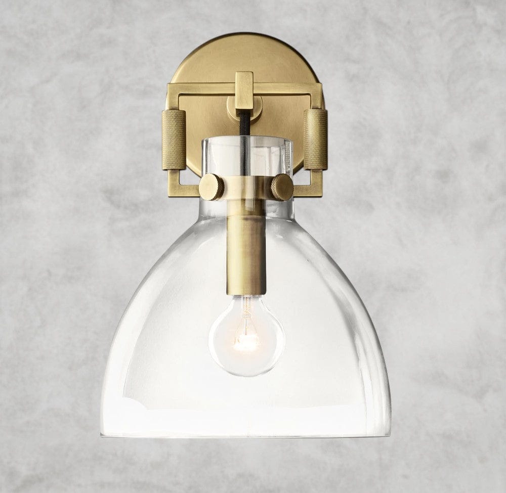 MACHINIST GLASS CLOCHE SCONCE 8