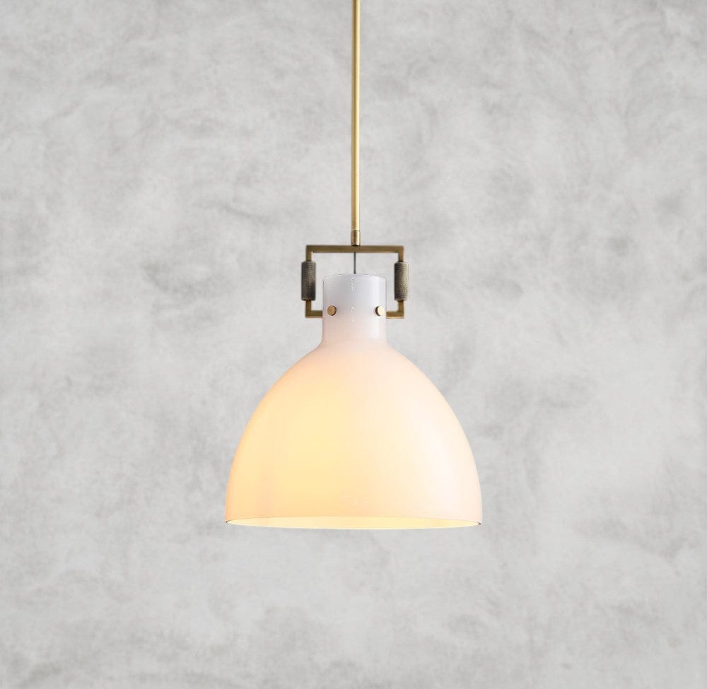 MACHINIST MILK GLASS CLOCHE PENDANT 10