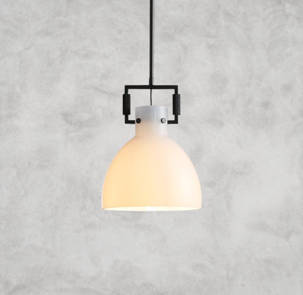 MACHINIST MILK GLASS CLOCHE PENDANT 10