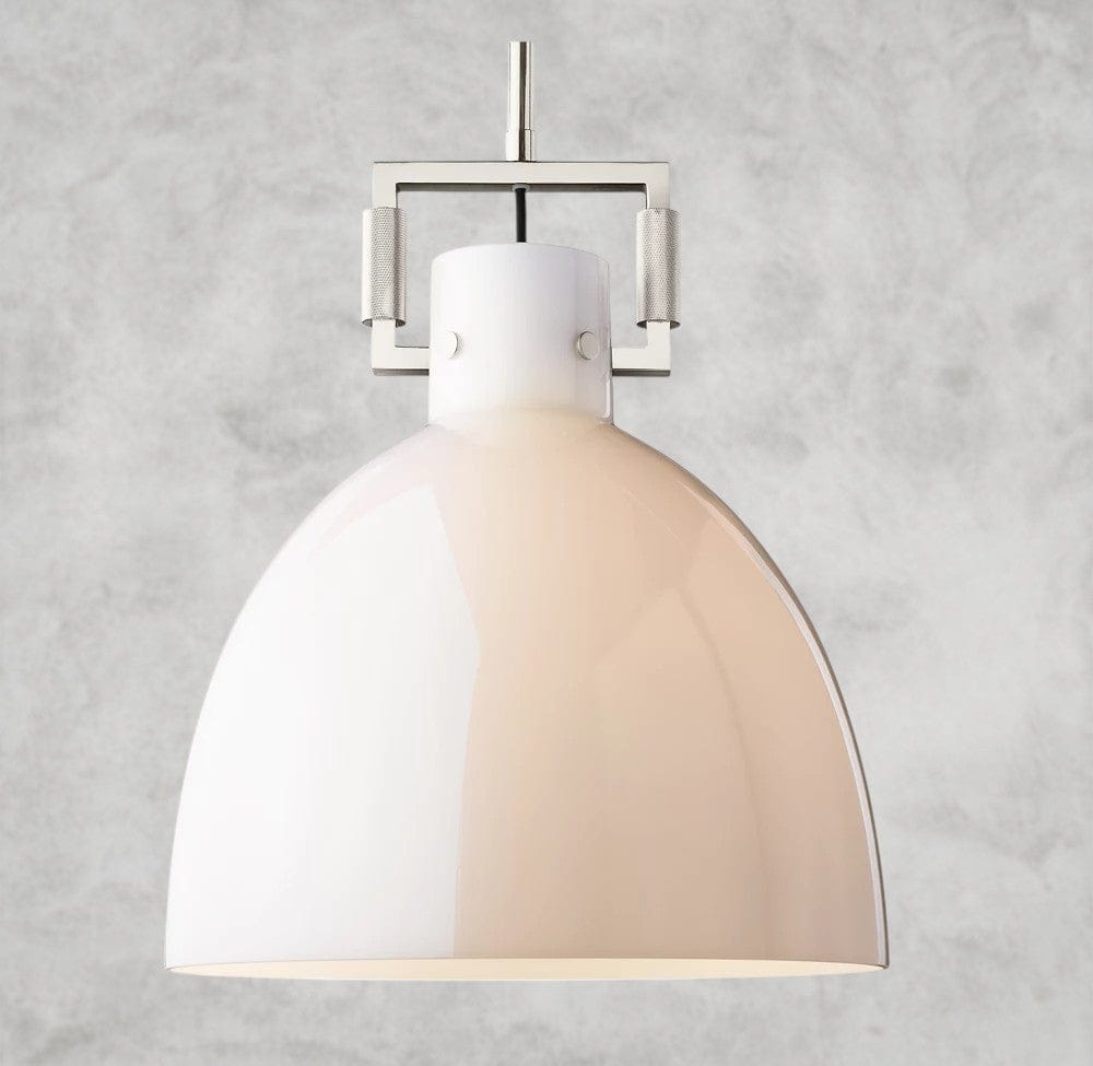 MACHINIST MILK GLASS CLOCHE PENDANT 10