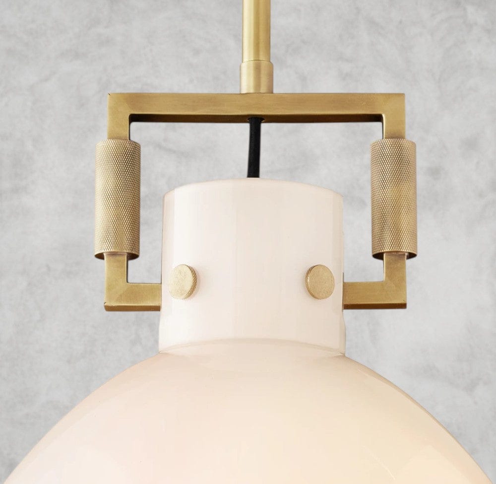 MACHINIST MILK GLASS CLOCHE PENDANT 10