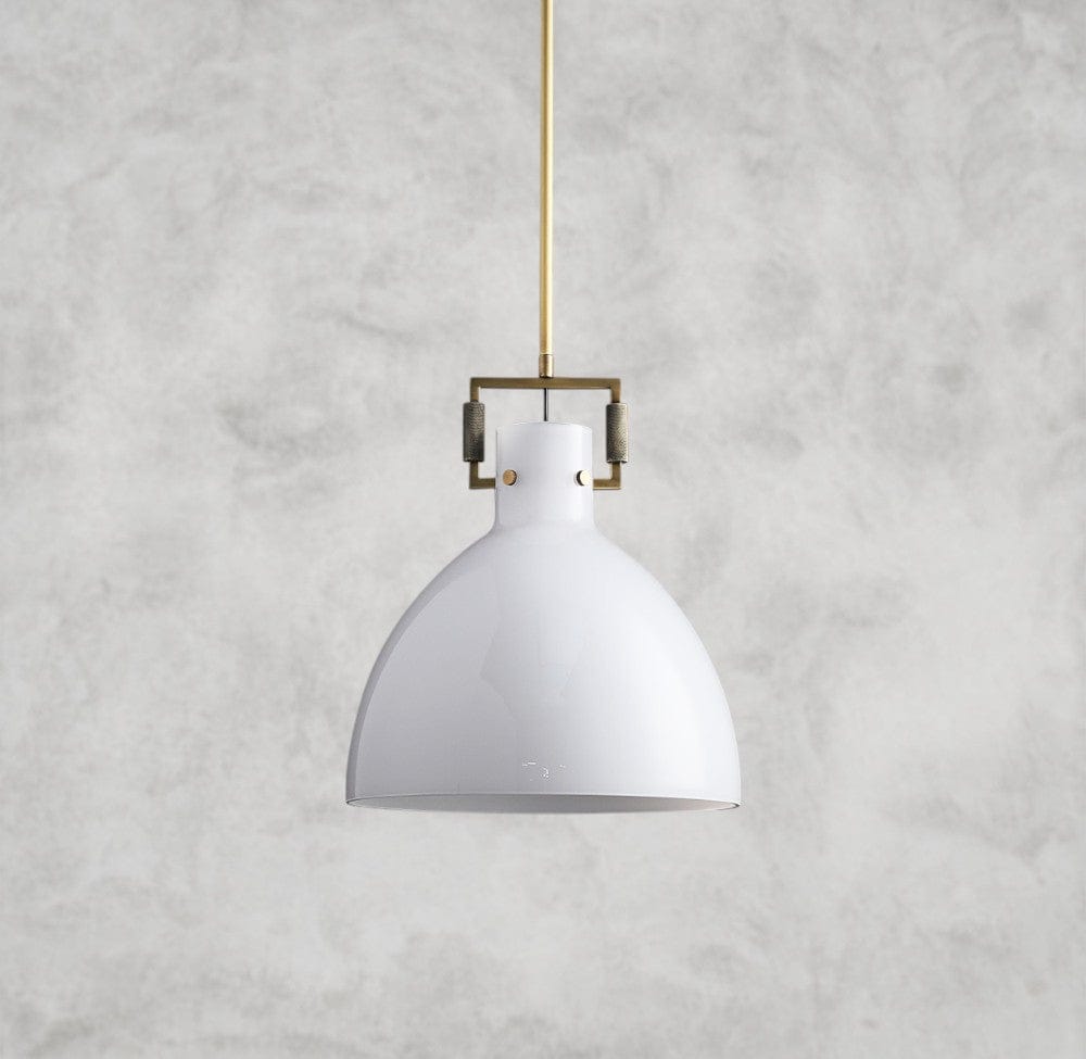 MACHINIST MILK GLASS CLOCHE PENDANT 10