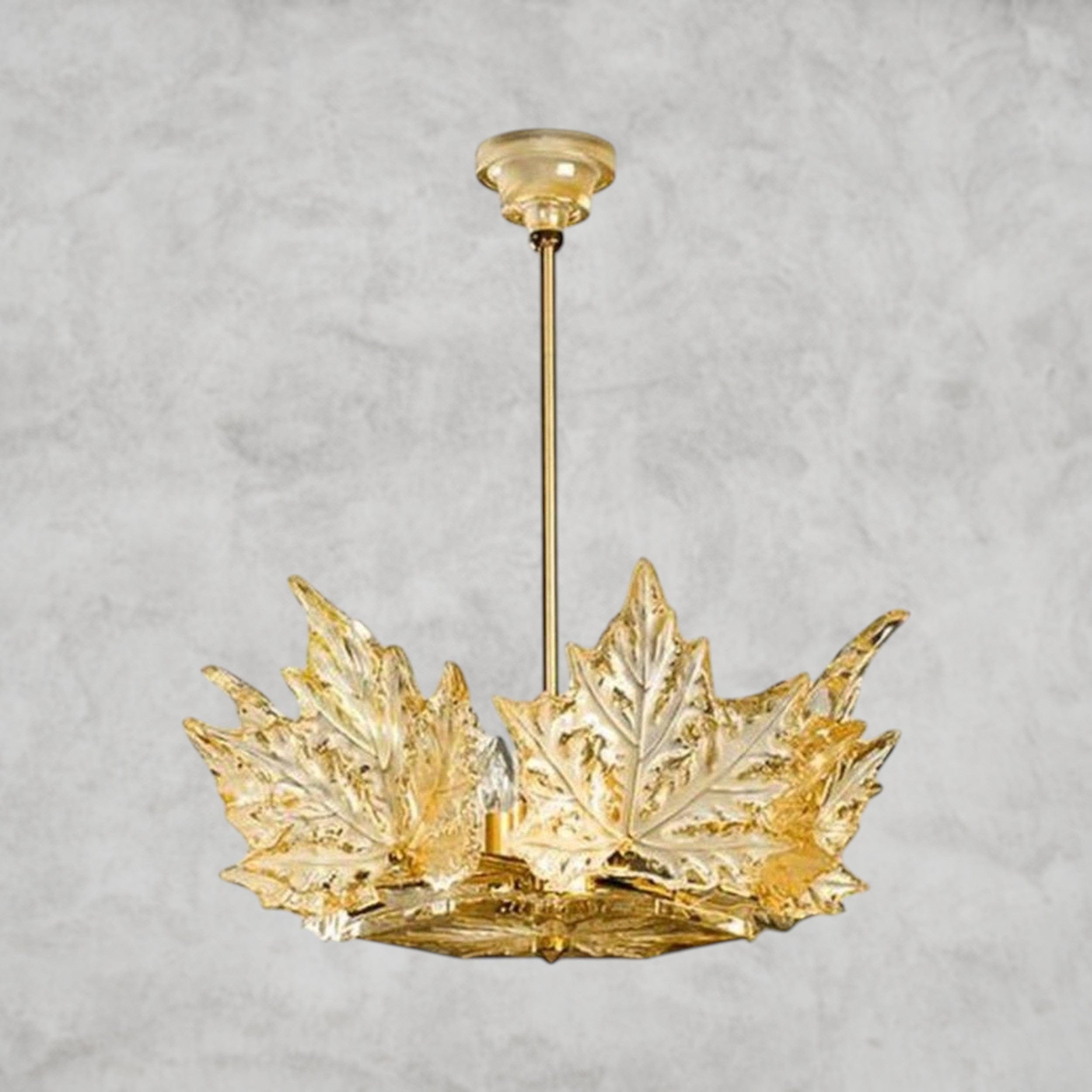 Maple Leaf Crystal Single Layer Chandelier