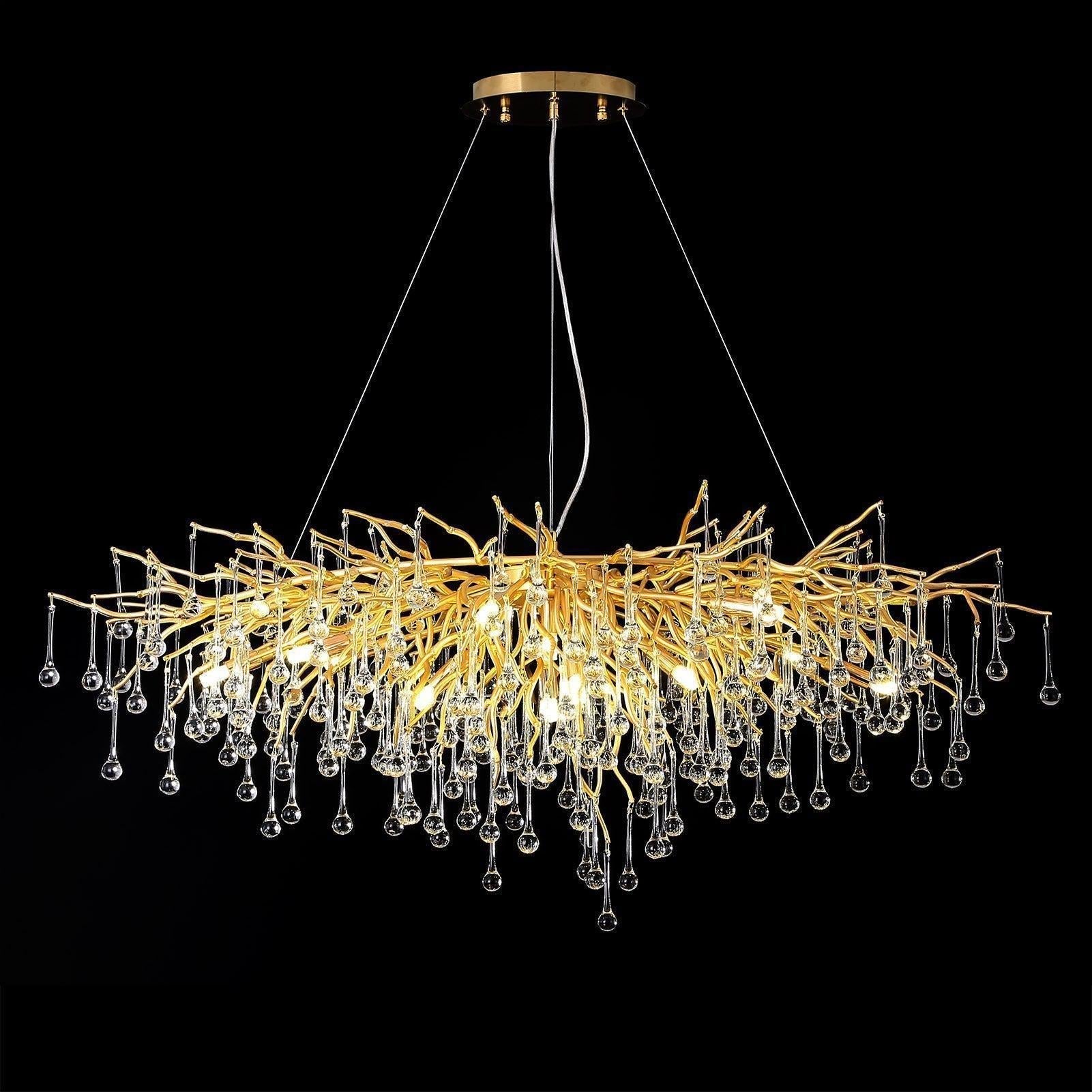 Doris Crystal Rectangular Branch Chandelier L45